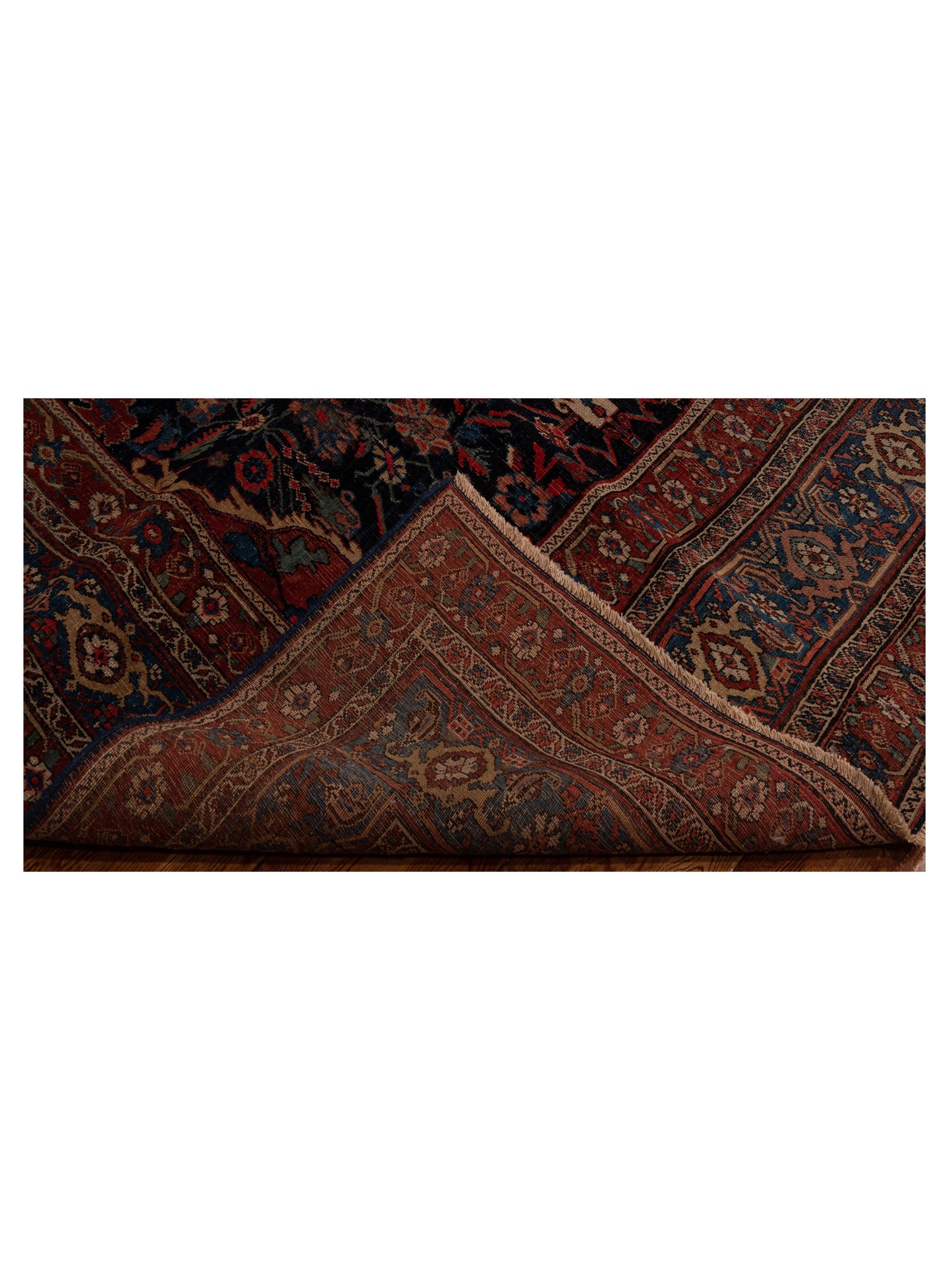 Persian Antique Blue Red 10.8x17.7 Hand Knotted Rugs