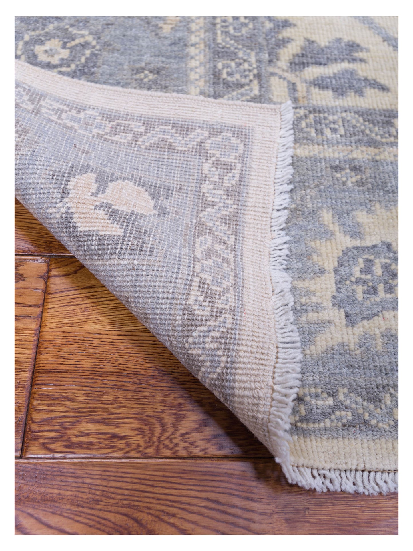 Oushak Ivory Gray 8.1x9.9 Hand Knotted Rug