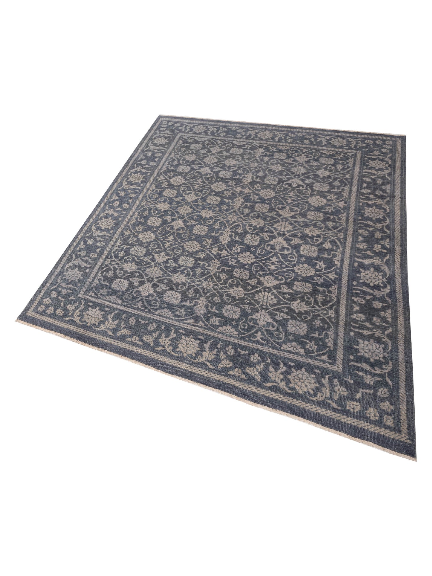 Oushara Gray 7.9x9.9 Hand Knotted Rug