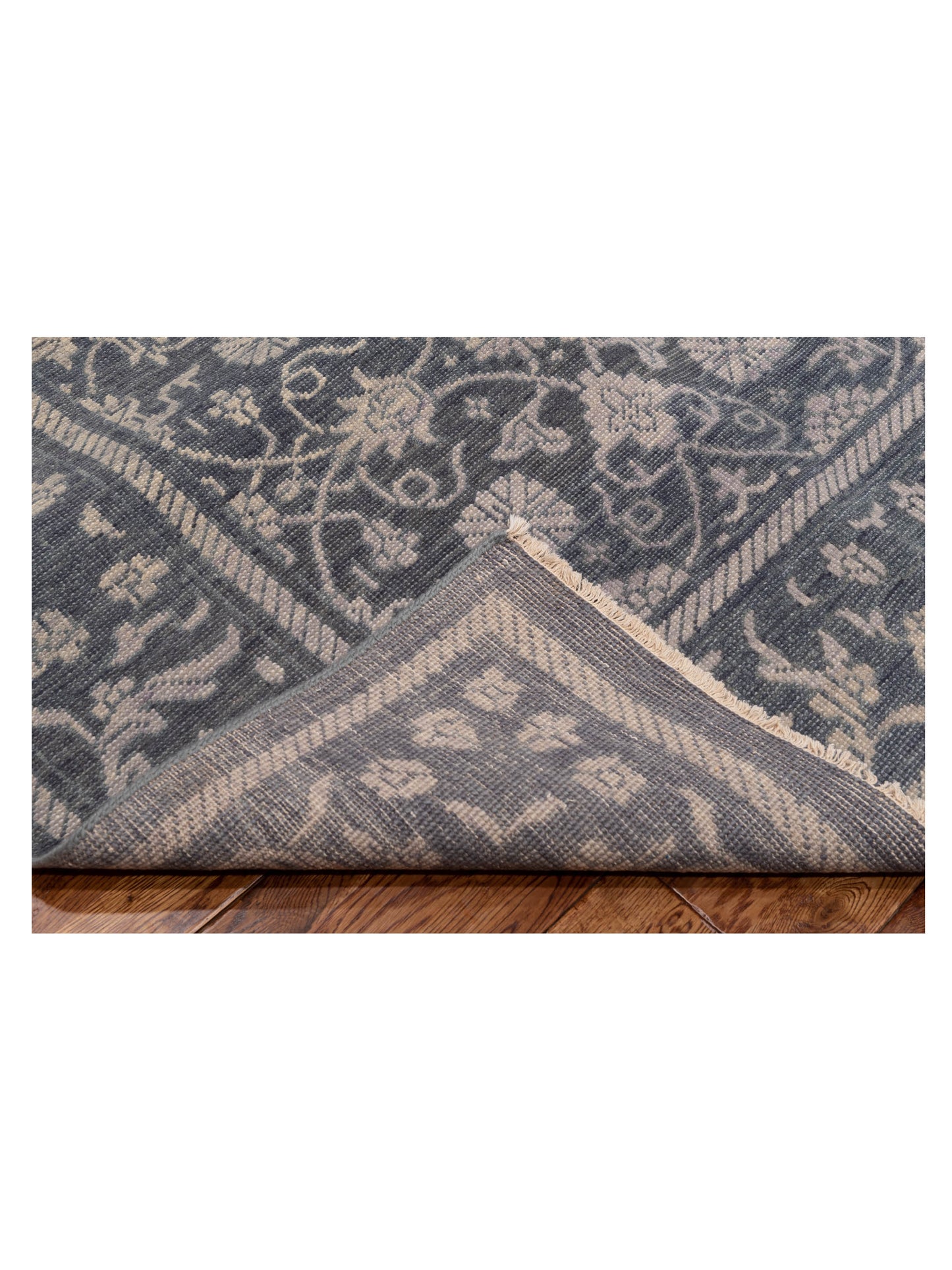 Oushara Gray 7.9x9.9 Hand Knotted Rug