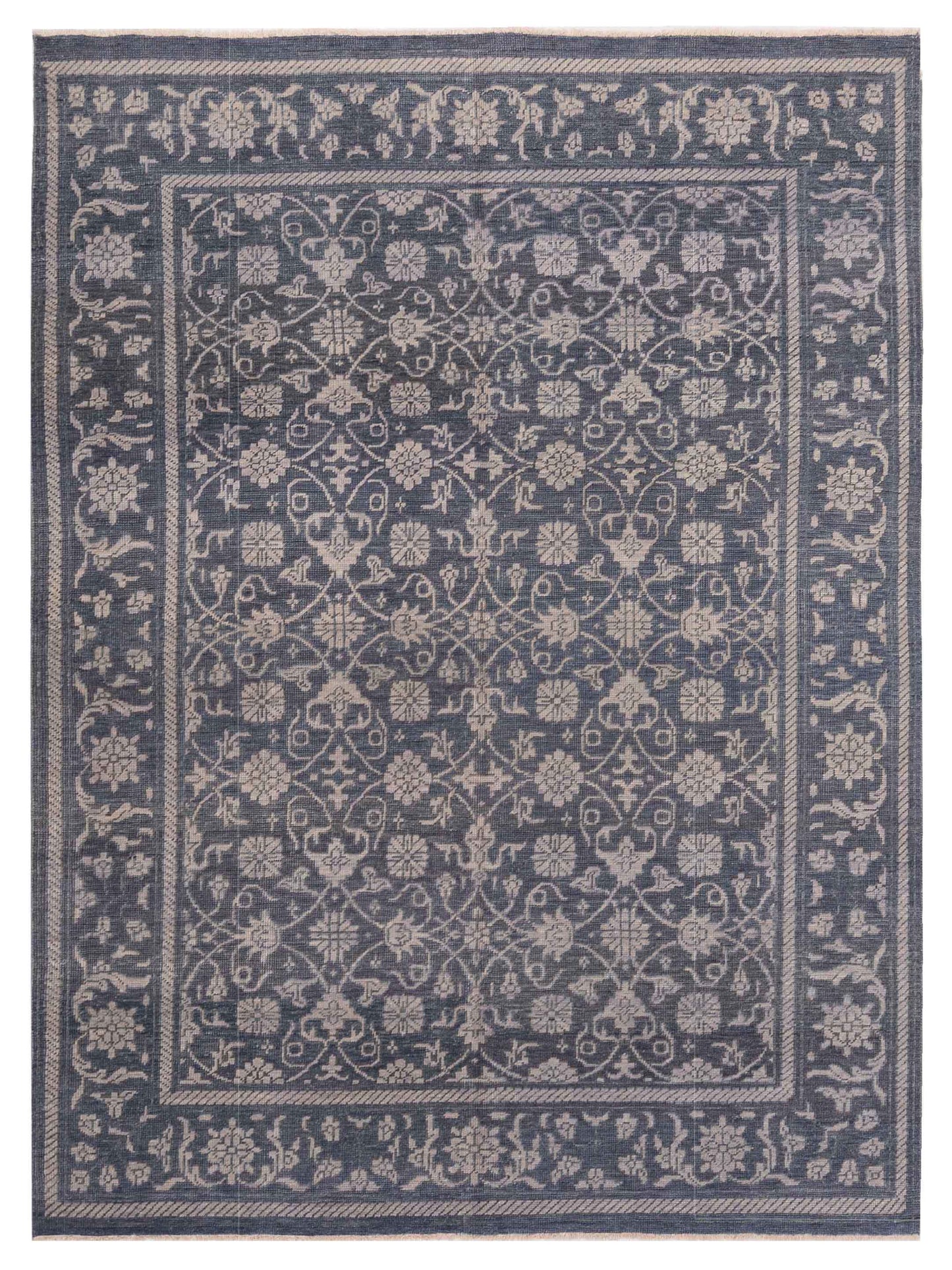 Rajpur Oushak Shah  Gray  Traditional