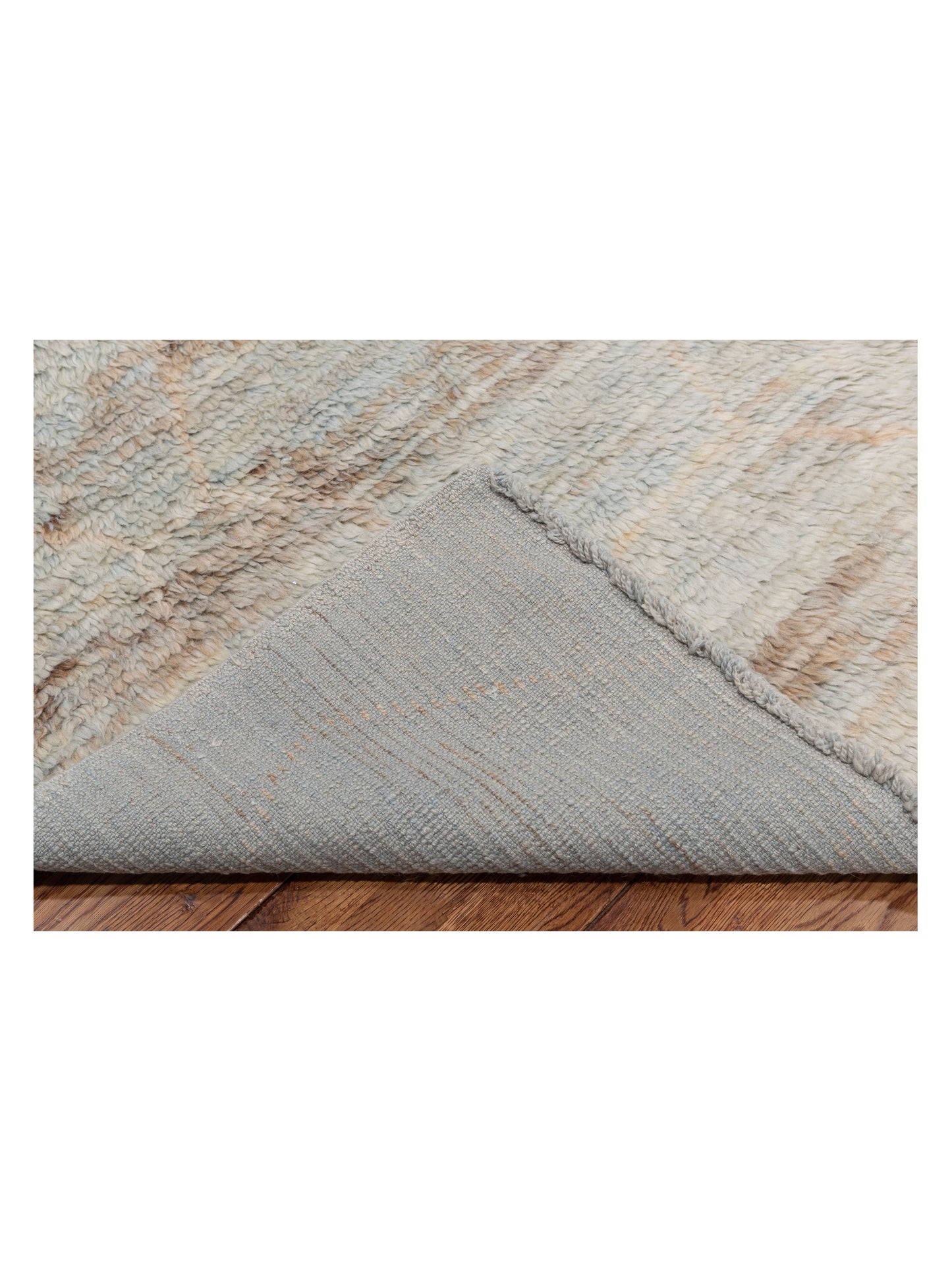 Baskra Ice Blue Ivory 9.3x12 Hand Knotted Rug