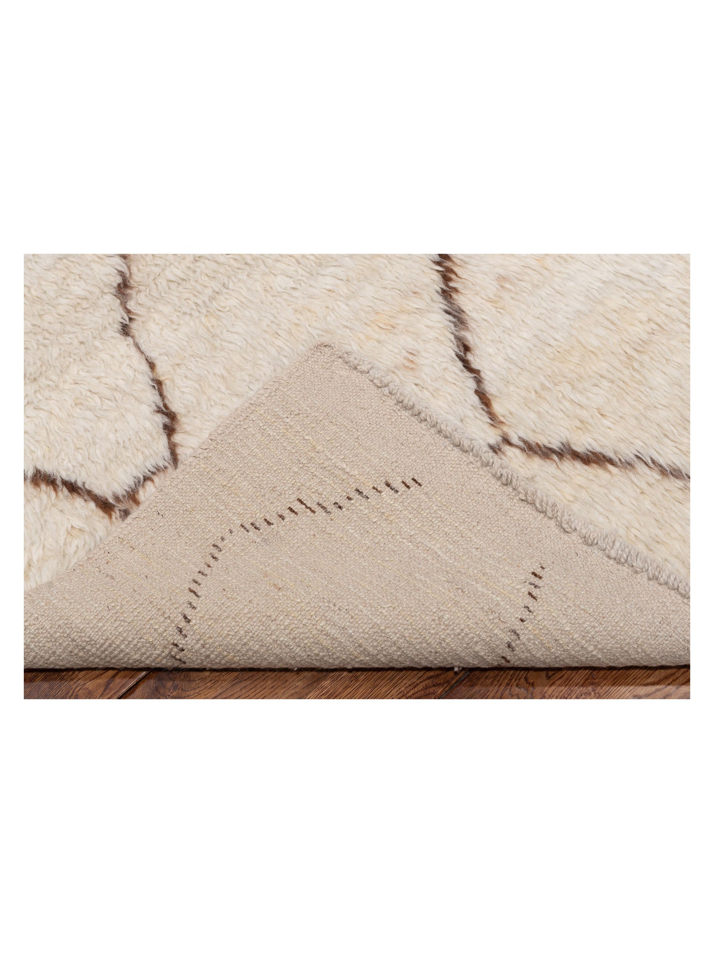 Baskra Ivory Brown 6.2x8.10 Hand Knotted Rug