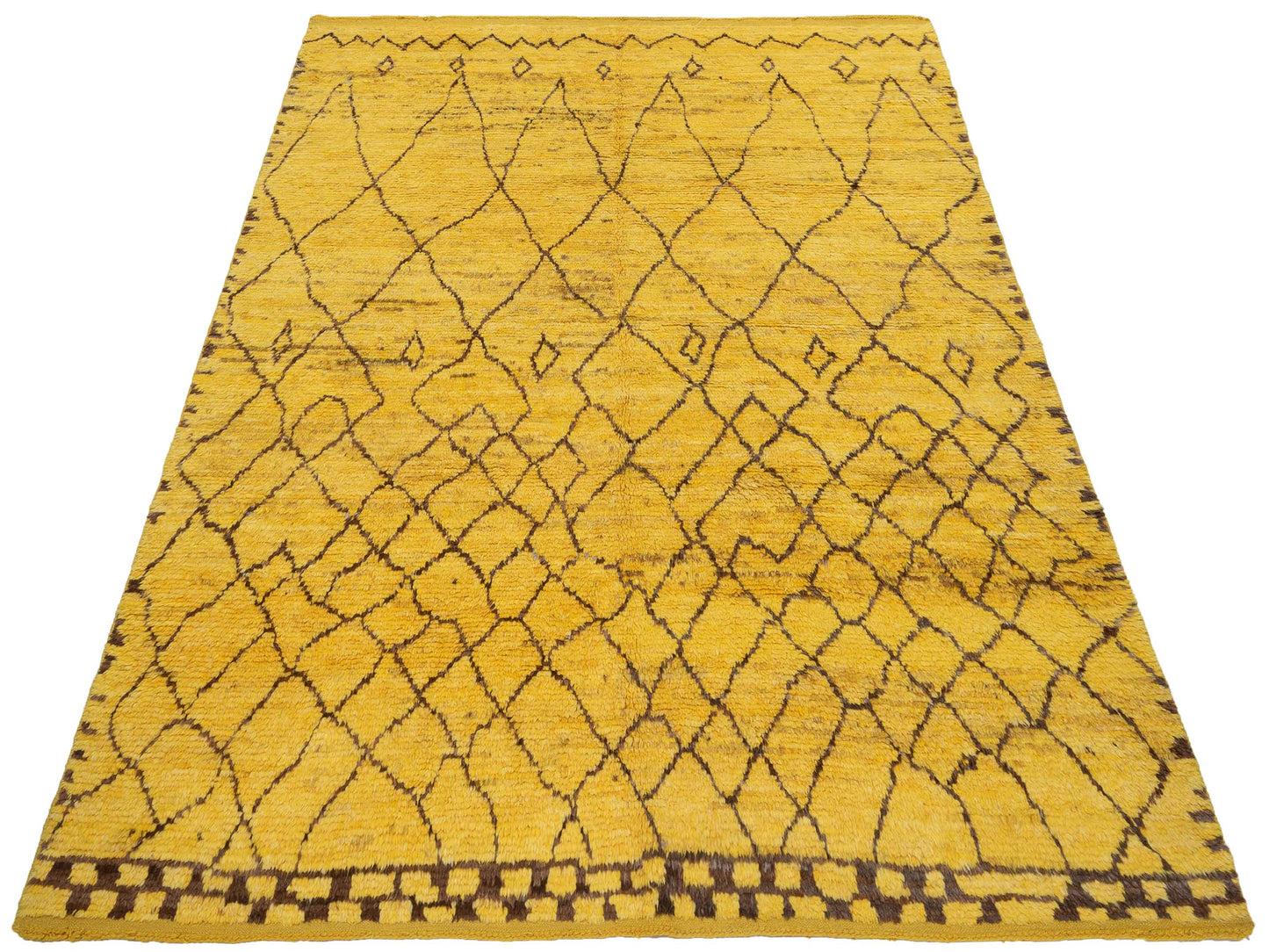 Baskra Yellow Charcoal 8.4x10.4 Hand Knotted Rug