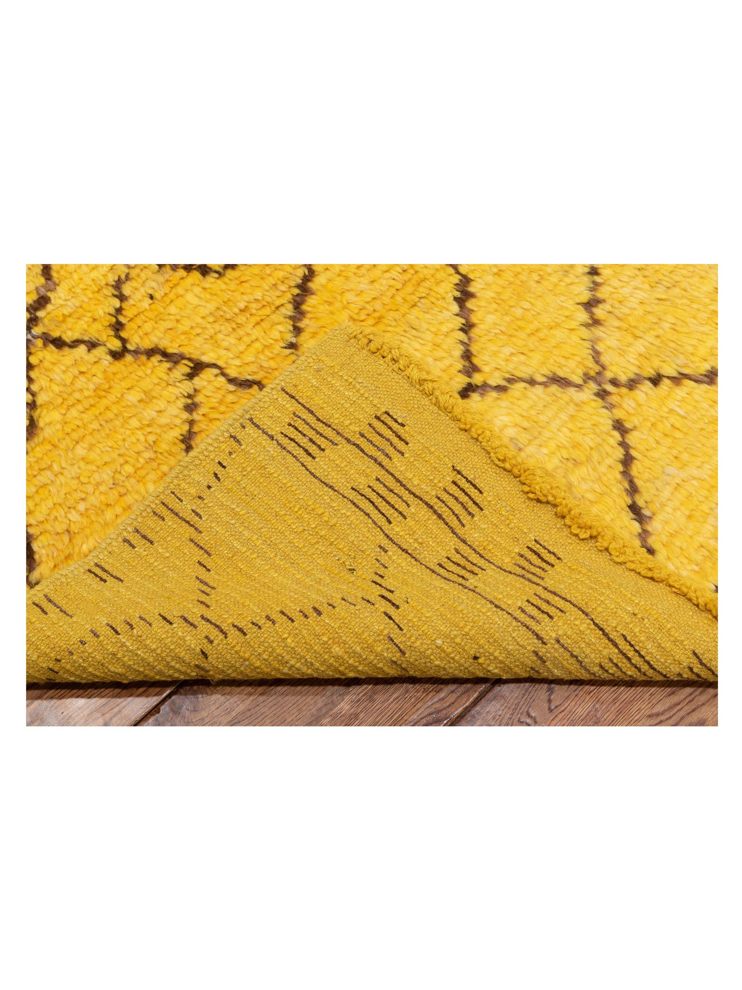 Baskra Yellow Charcoal 8.4x10.4 Hand Knotted Rug