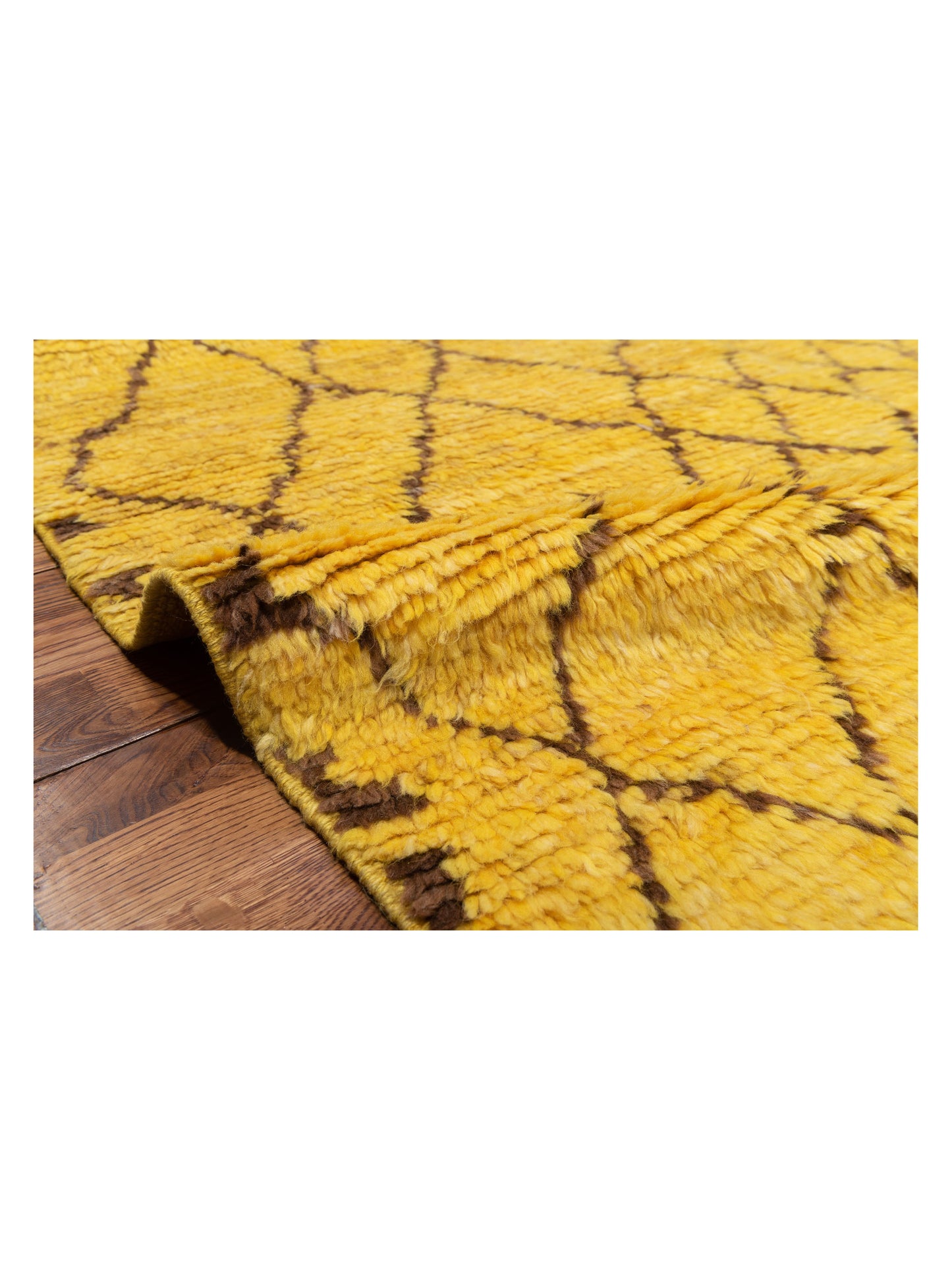 Baskra Yellow Charcoal 8.4x10.4 Hand Knotted Rug