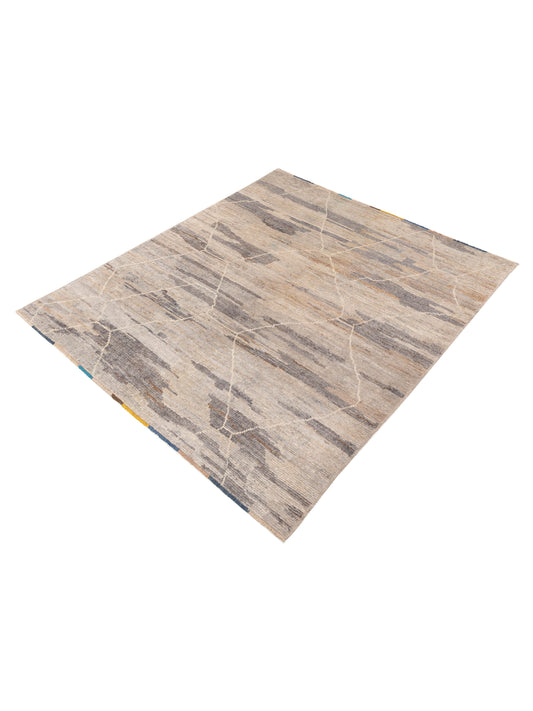 Baskra Silver Ivory 8.5x10 Hand Knotted Rug