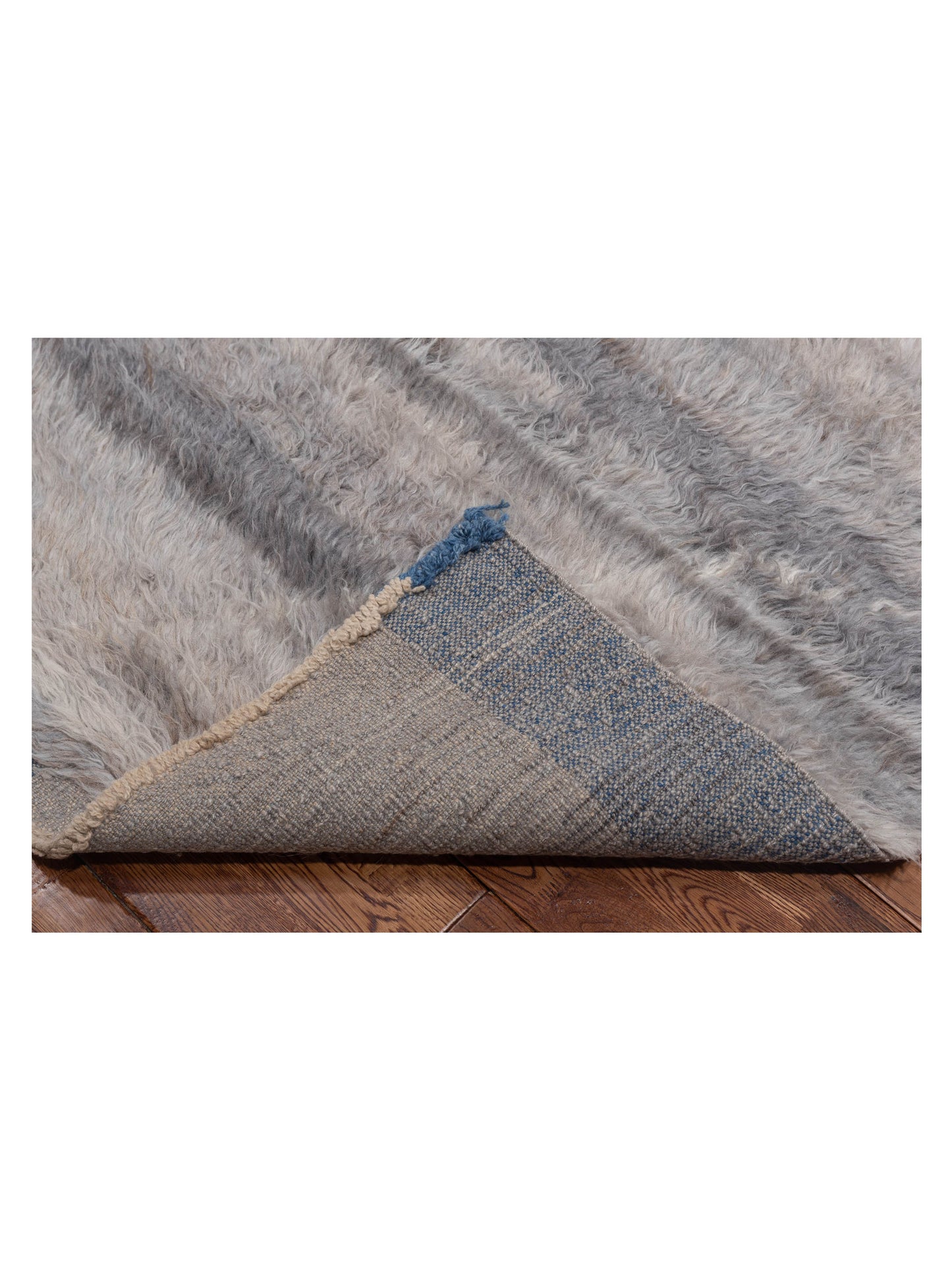 Baskra Gray Silver 9.1x11.1 Hand Knotted Rug