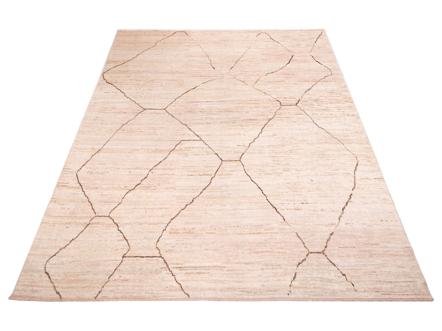 Baskra Dusk Pink Ivory 12.5x15.6 Hand Knotted Rug