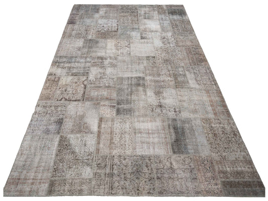 Patchwork Gray 10x14 Hand Knotted Rug