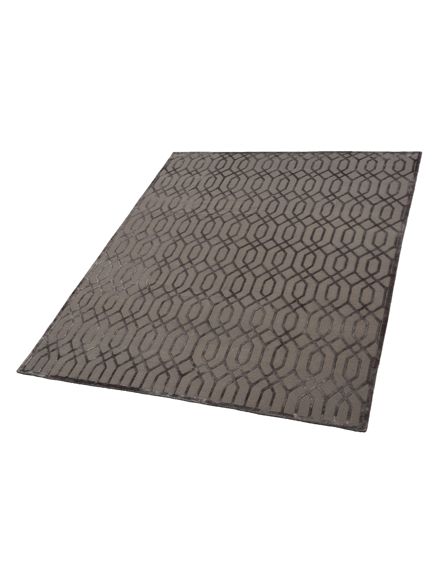 Tenzari Charcoal 8.1x9.10 Hand Knotted Rug