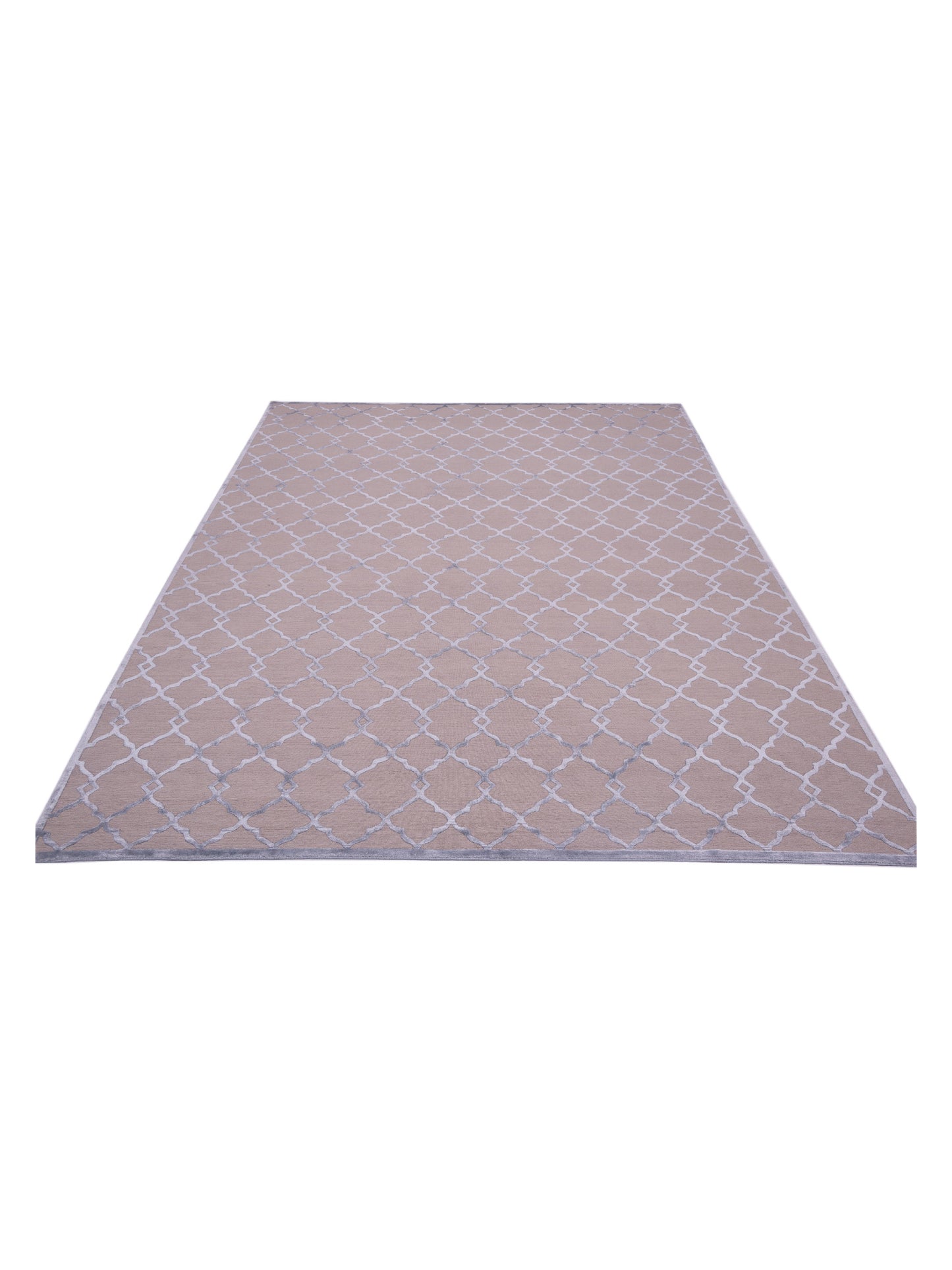 Tenzari Beige Blue 9.1x12 Hand Knotted Rug