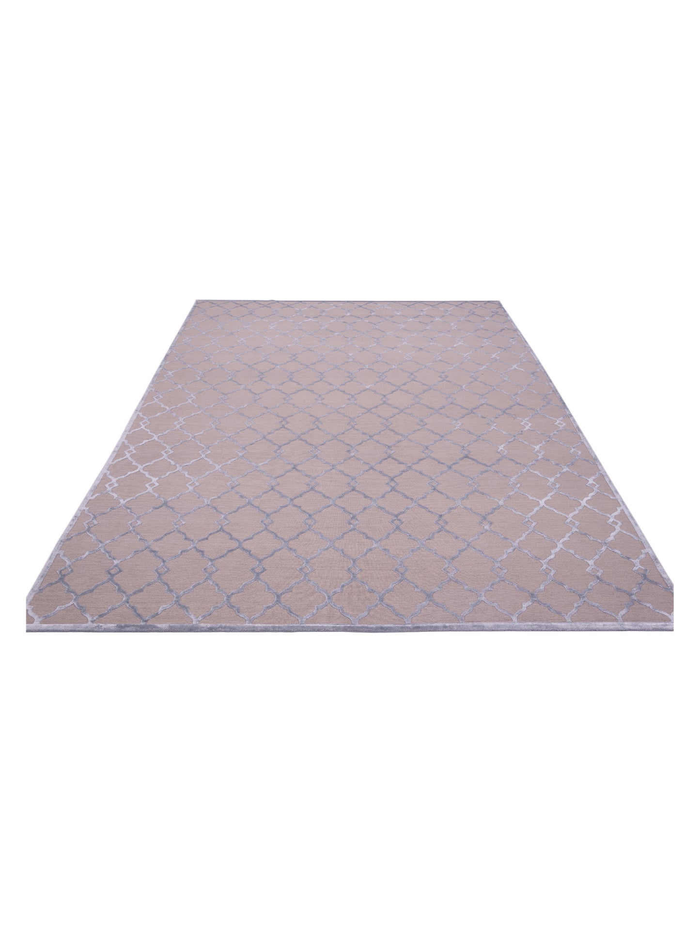 Tenzari Beige Blue 9.1x12 Hand Knotted Rug