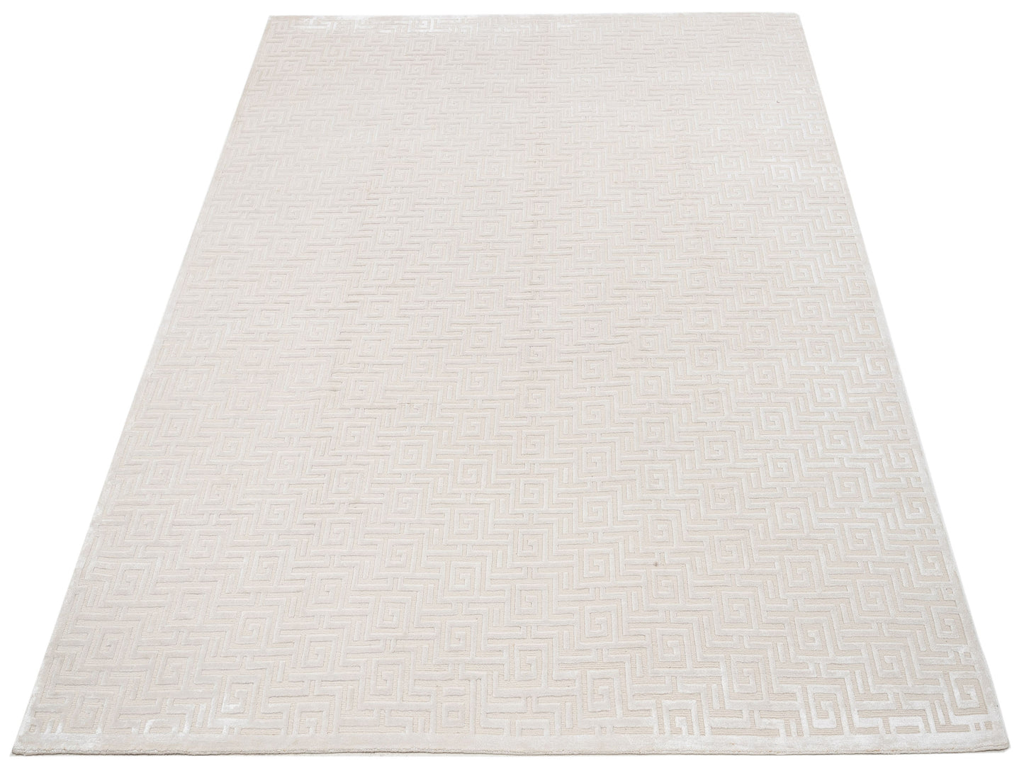 Tenzari Ivory 8.1x9.10 Hand Knotted Rug