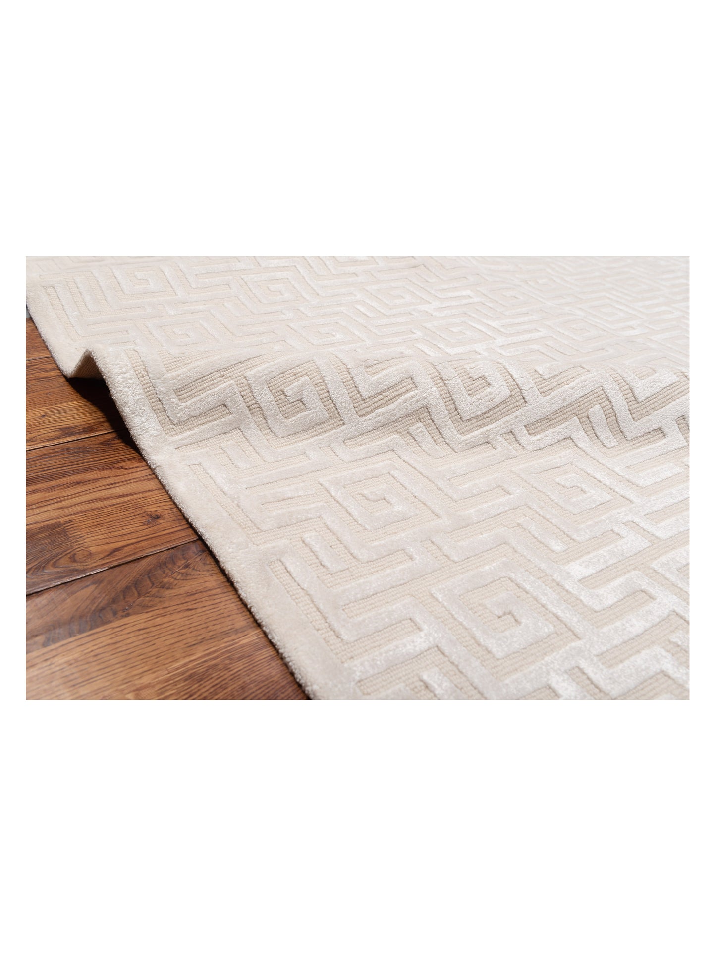 Tenzari Ivory 8.1x9.10 Hand Knotted Rug