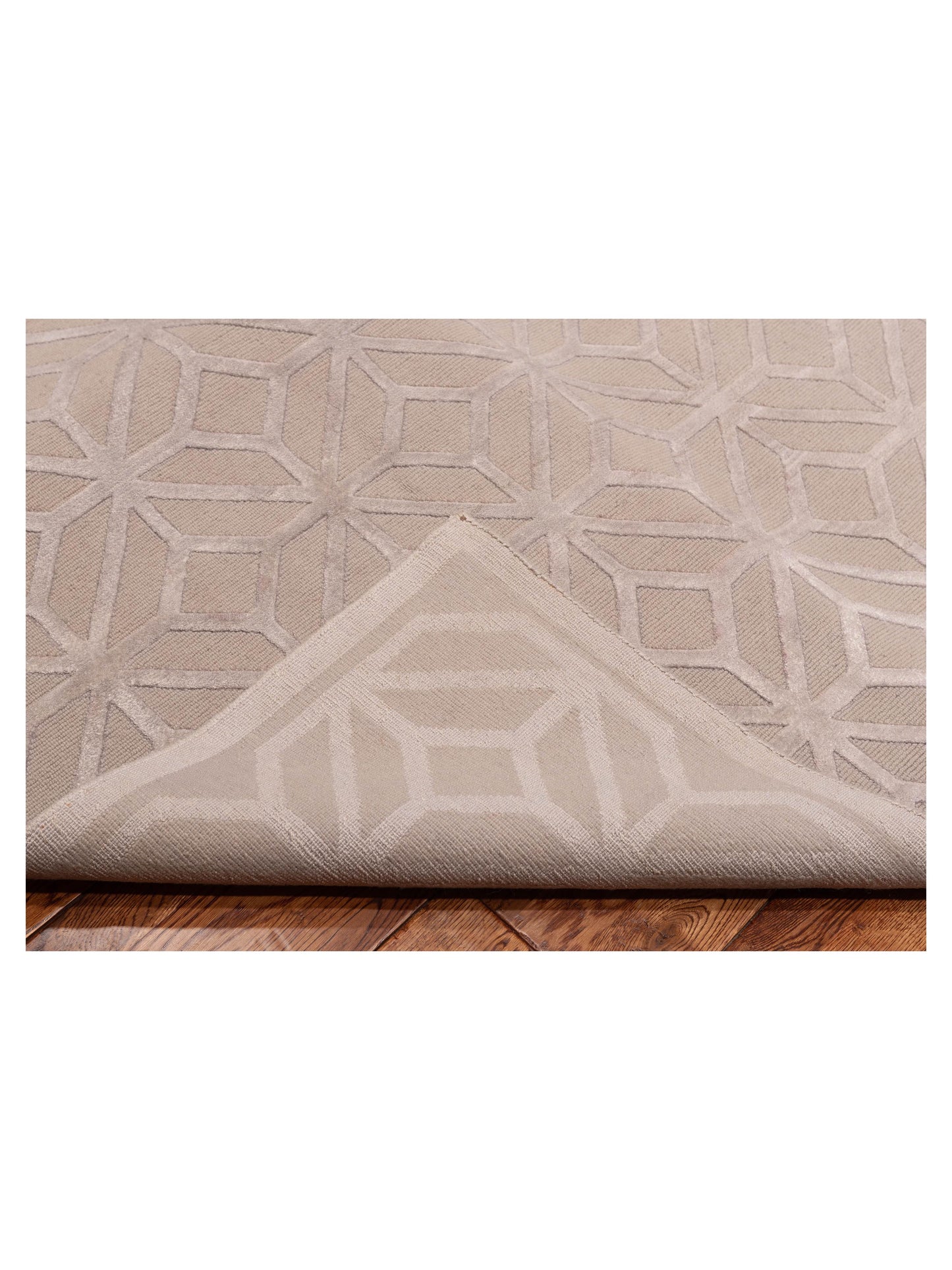 Tenzari Gray 9x11.9 Hand Knotted Rug