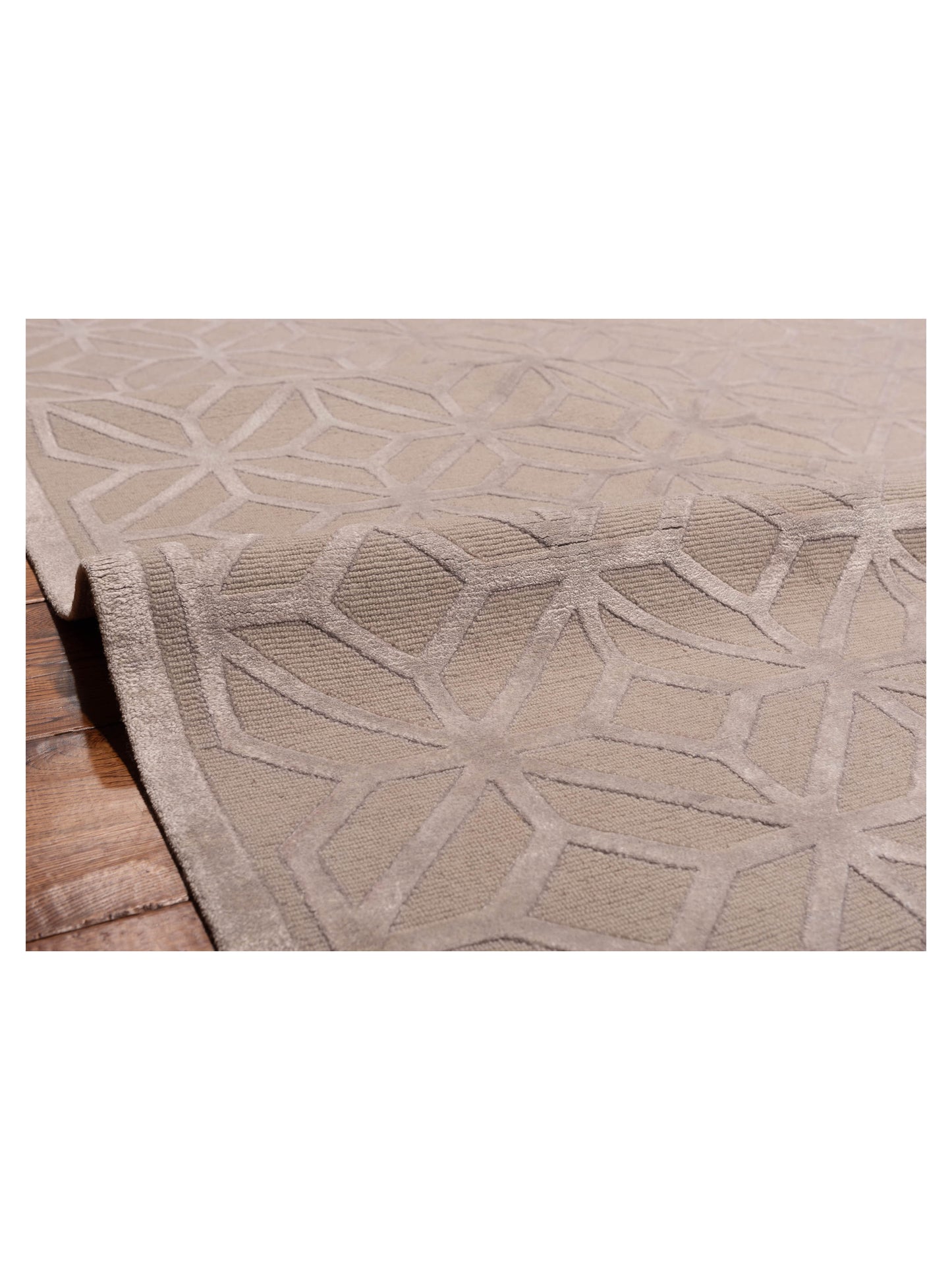 Tenzari Gray 9x11.9 Hand Knotted Rug