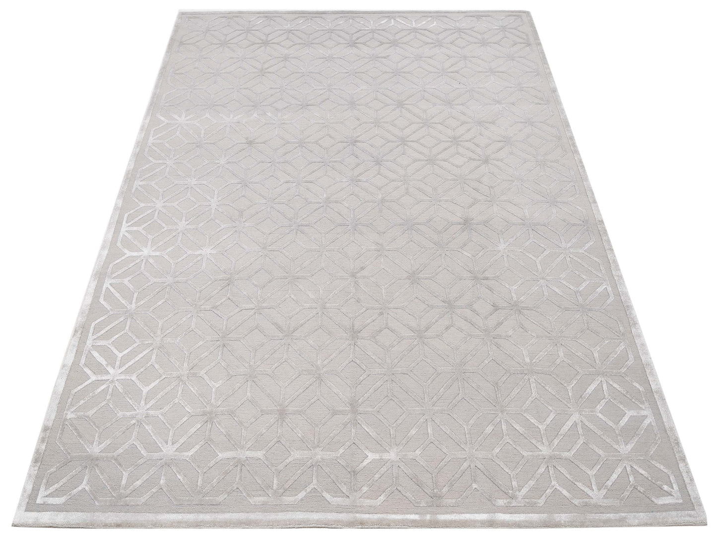 Tenzari Silver 8x10.3 Hand Knotted Rug