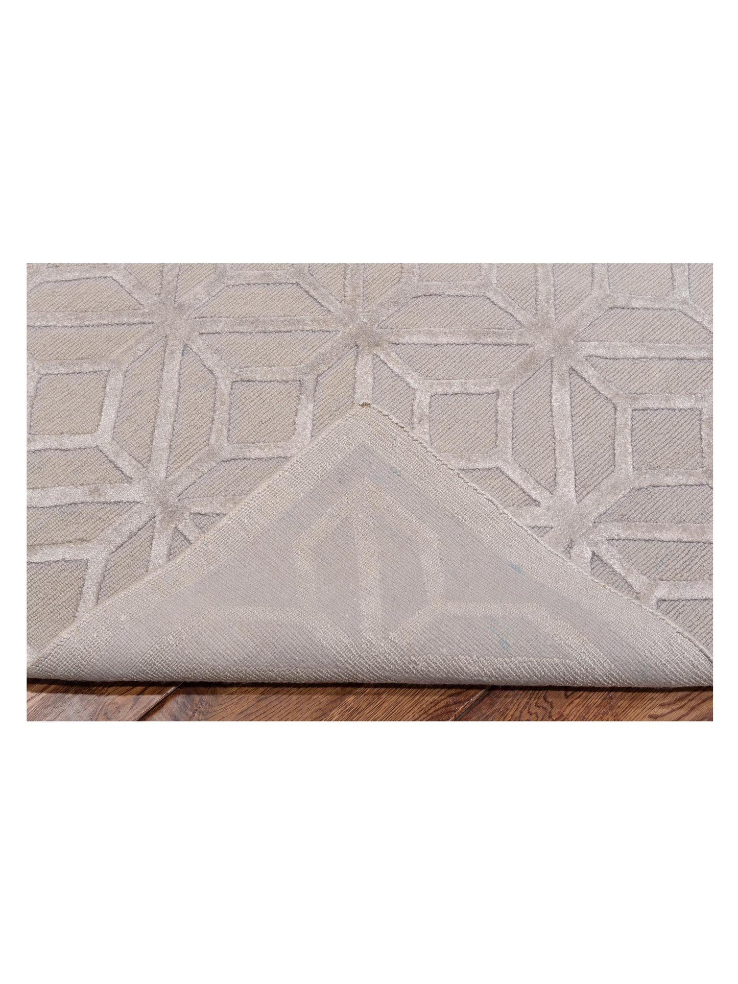 Tenzari Silver 8x10.3 Hand Knotted Rug