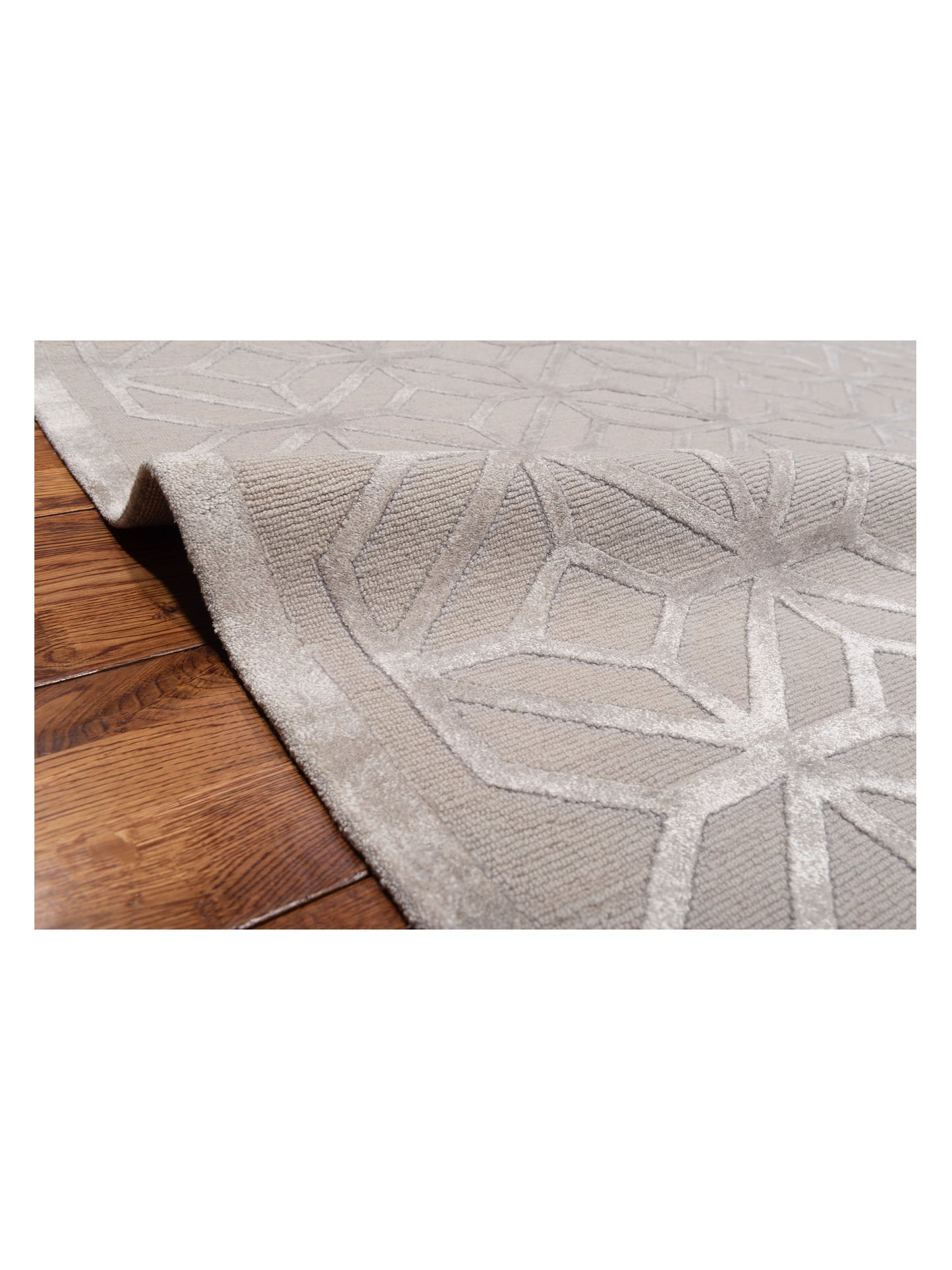 Tenzari Silver 8x10.3 Hand Knotted Rug