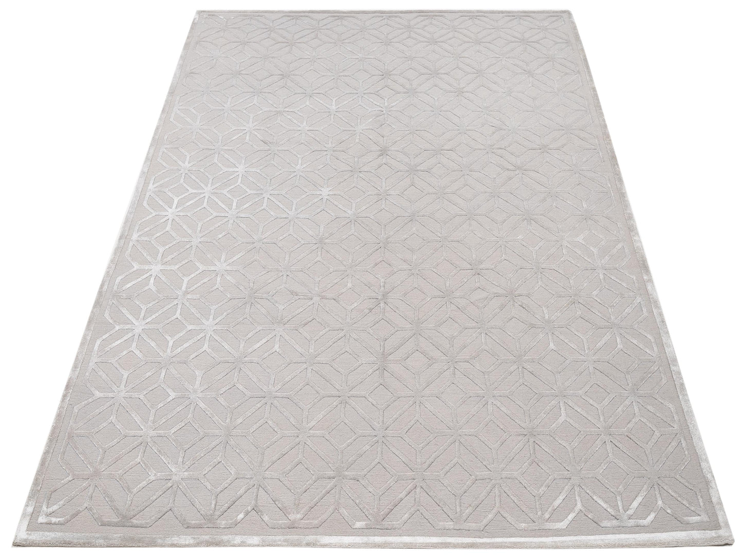 Tenzari Silver 8.1x10.3 Hand Knotted Rug