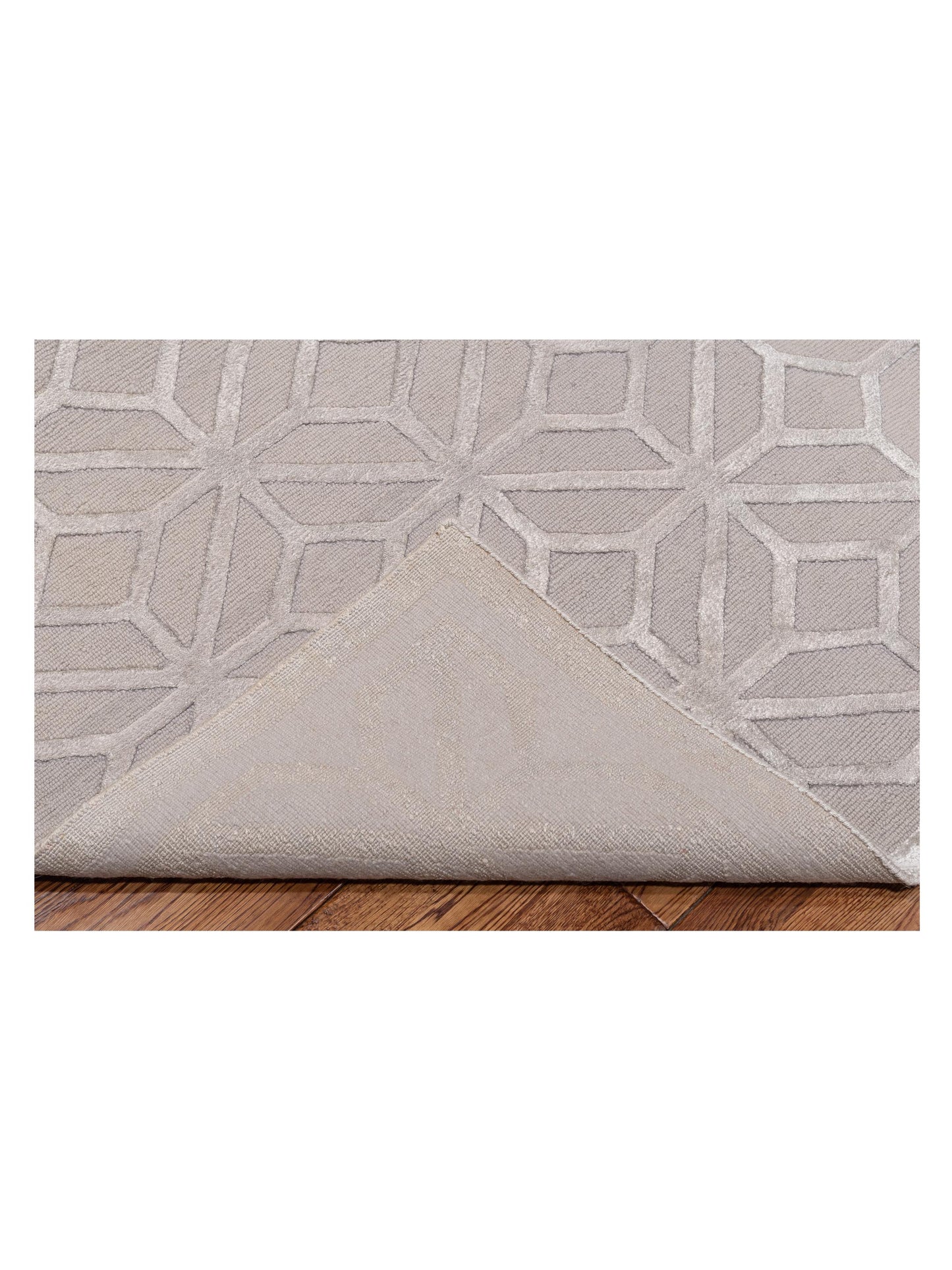 Tenzari Silver 8.1x10.3 Hand Knotted Rug