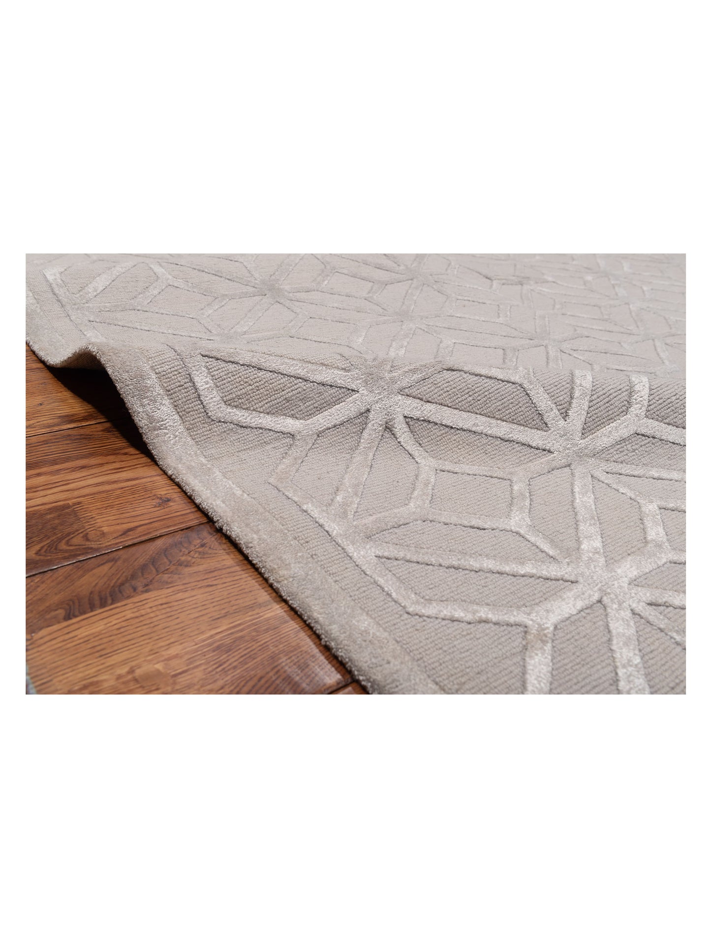 Tenzari Silver 8.1x10.3 Hand Knotted Rug