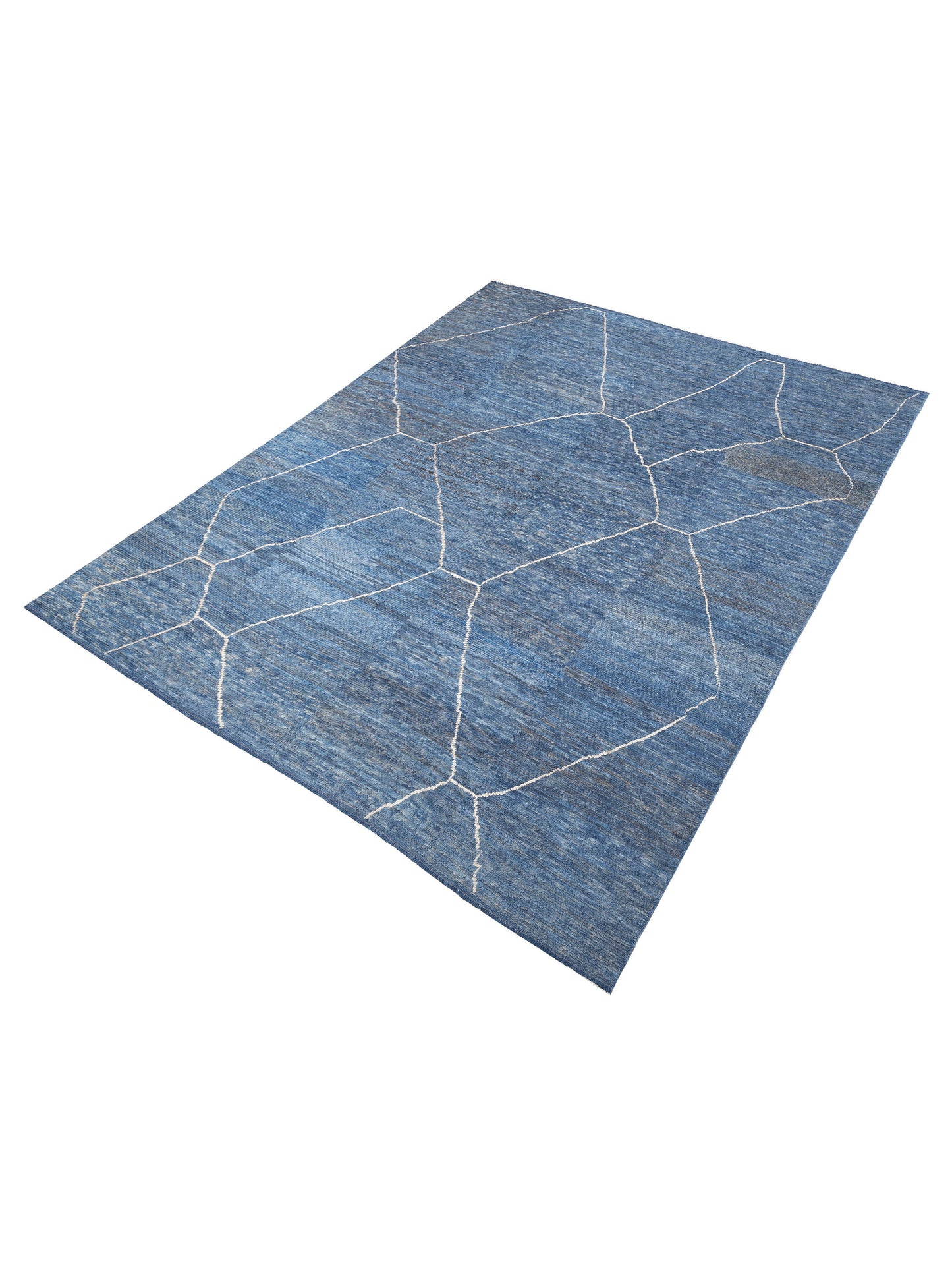 Baskra Indigo Gray 12.1x15.7 Hand Knotted Rug