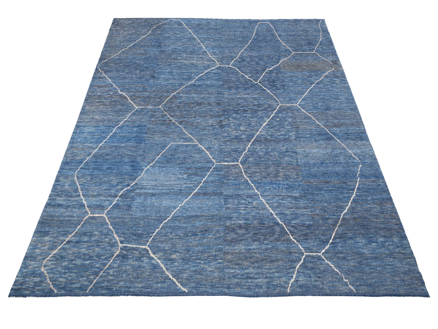 Baskra Indigo Gray 12.1x15.7 Hand Knotted Rug