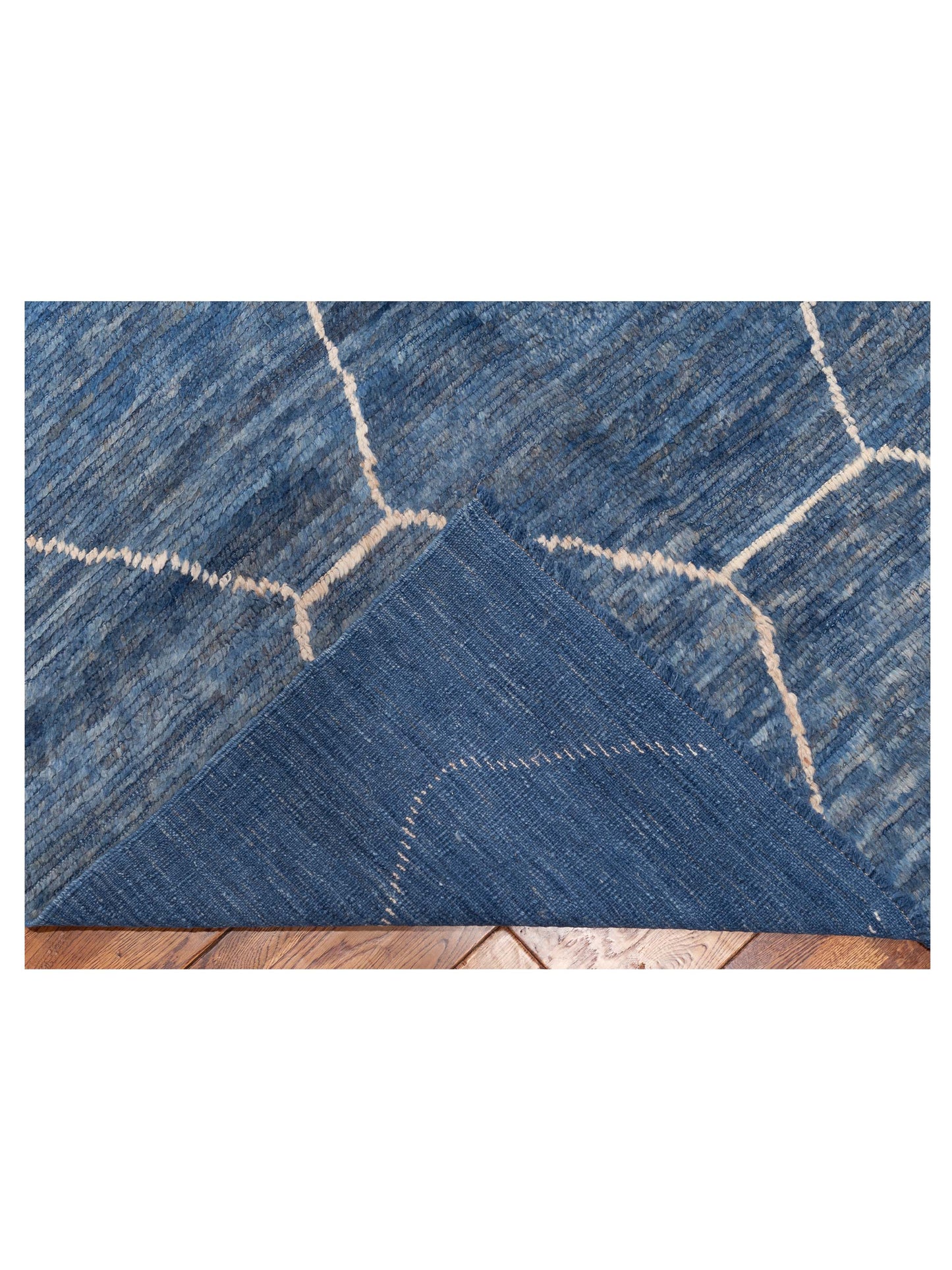 Baskra Indigo Gray 12.1x15.7 Hand Knotted Rug