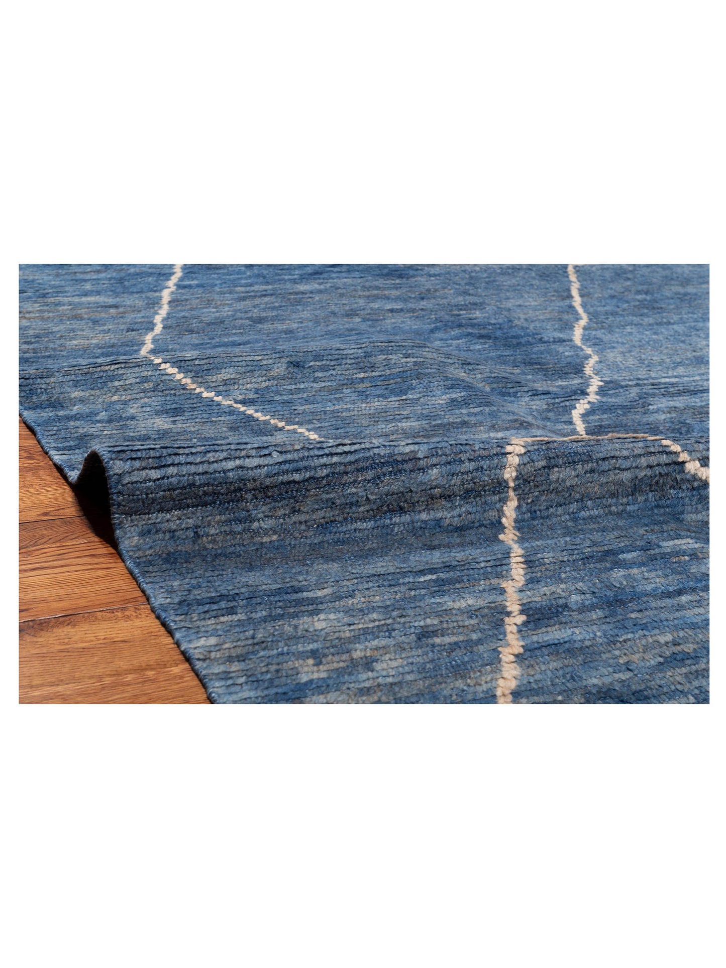 Baskra Indigo Gray 12.1x15.7 Hand Knotted Rug