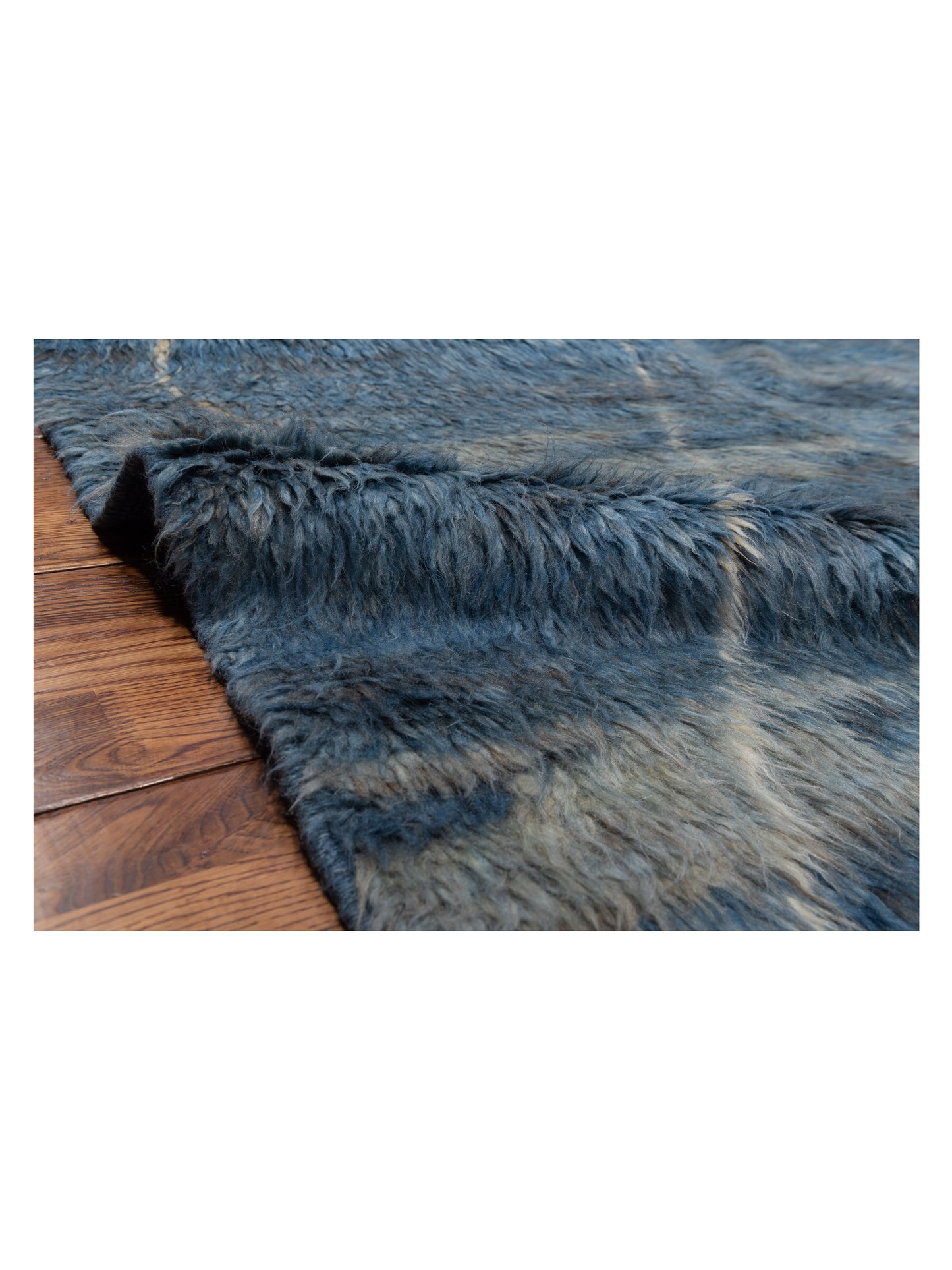 Baskra Dark Blue Ivory 9.5x12.7 Hand Knotted Rug