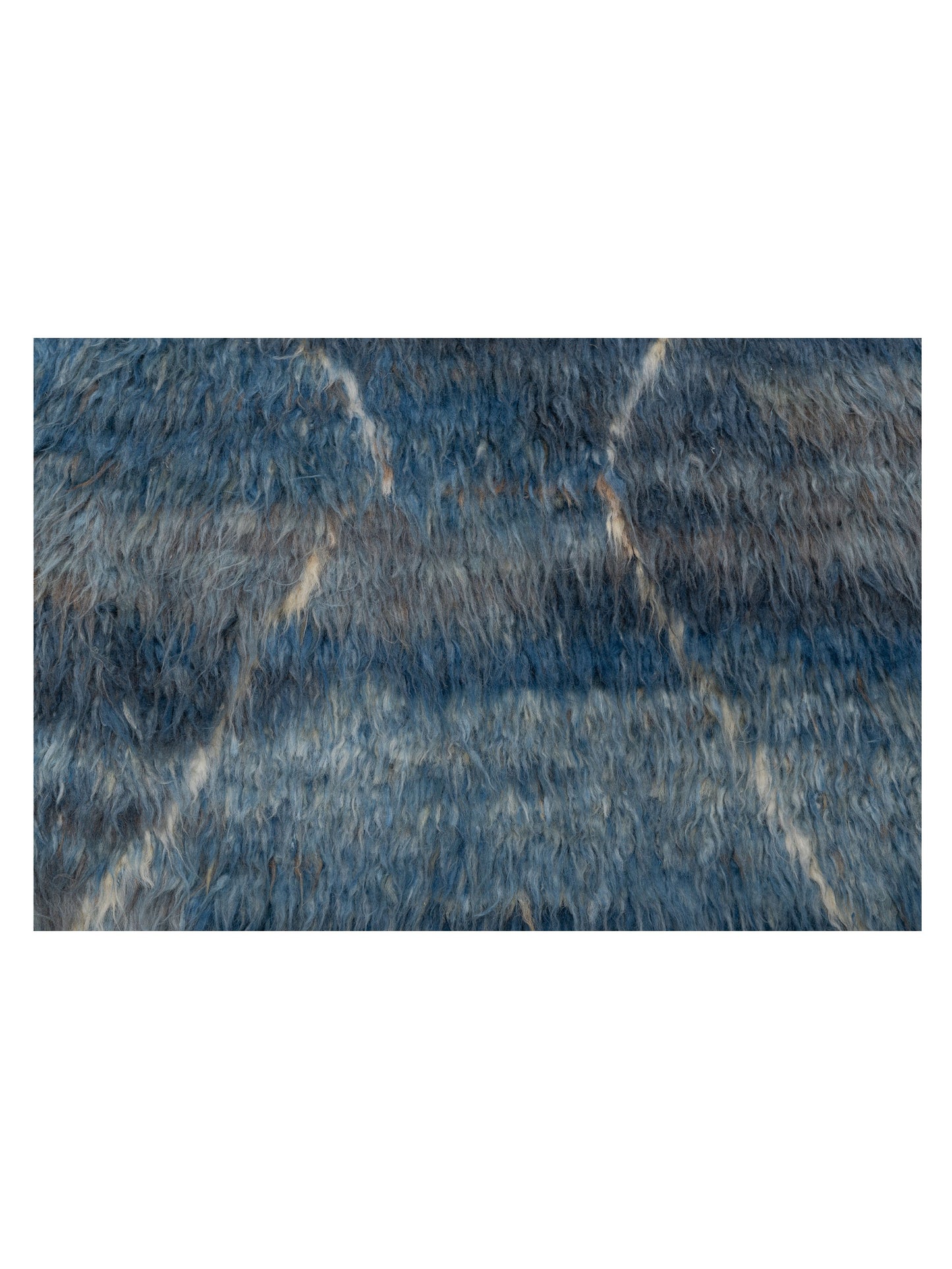 Baskra Dark Blue Ivory 9.5x12.7 Hand Knotted Rug