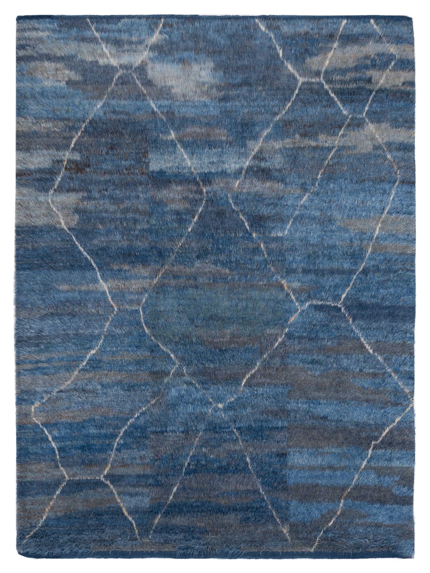 Pasha Berber  Dark Blue Ivory Contemporary