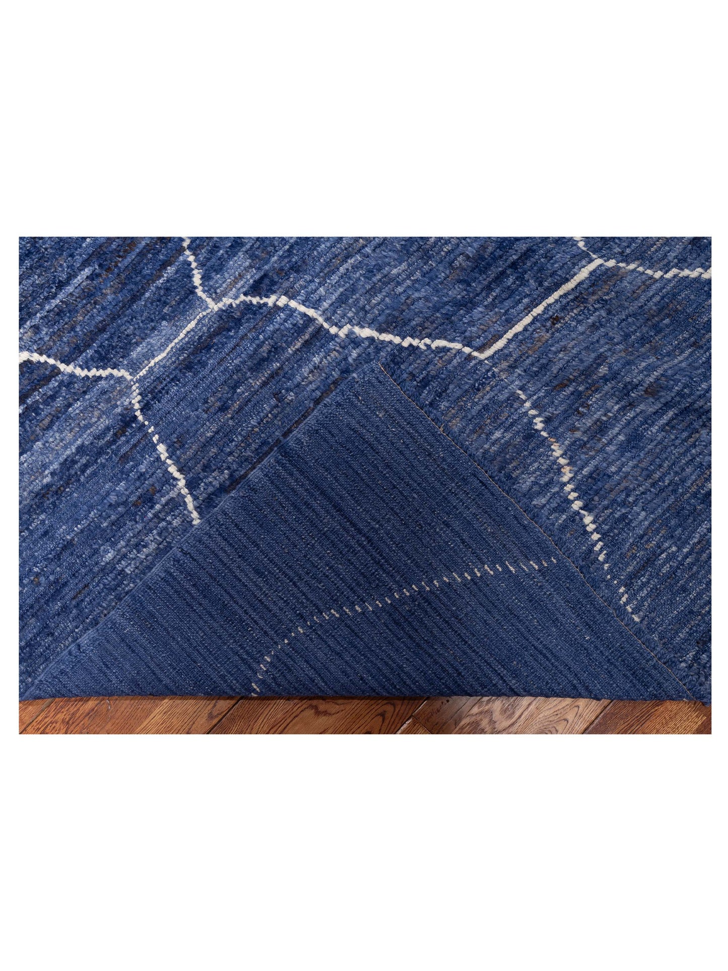 Baskra Indigo Ivory 12.4x16.8 Hand Knotted Rug