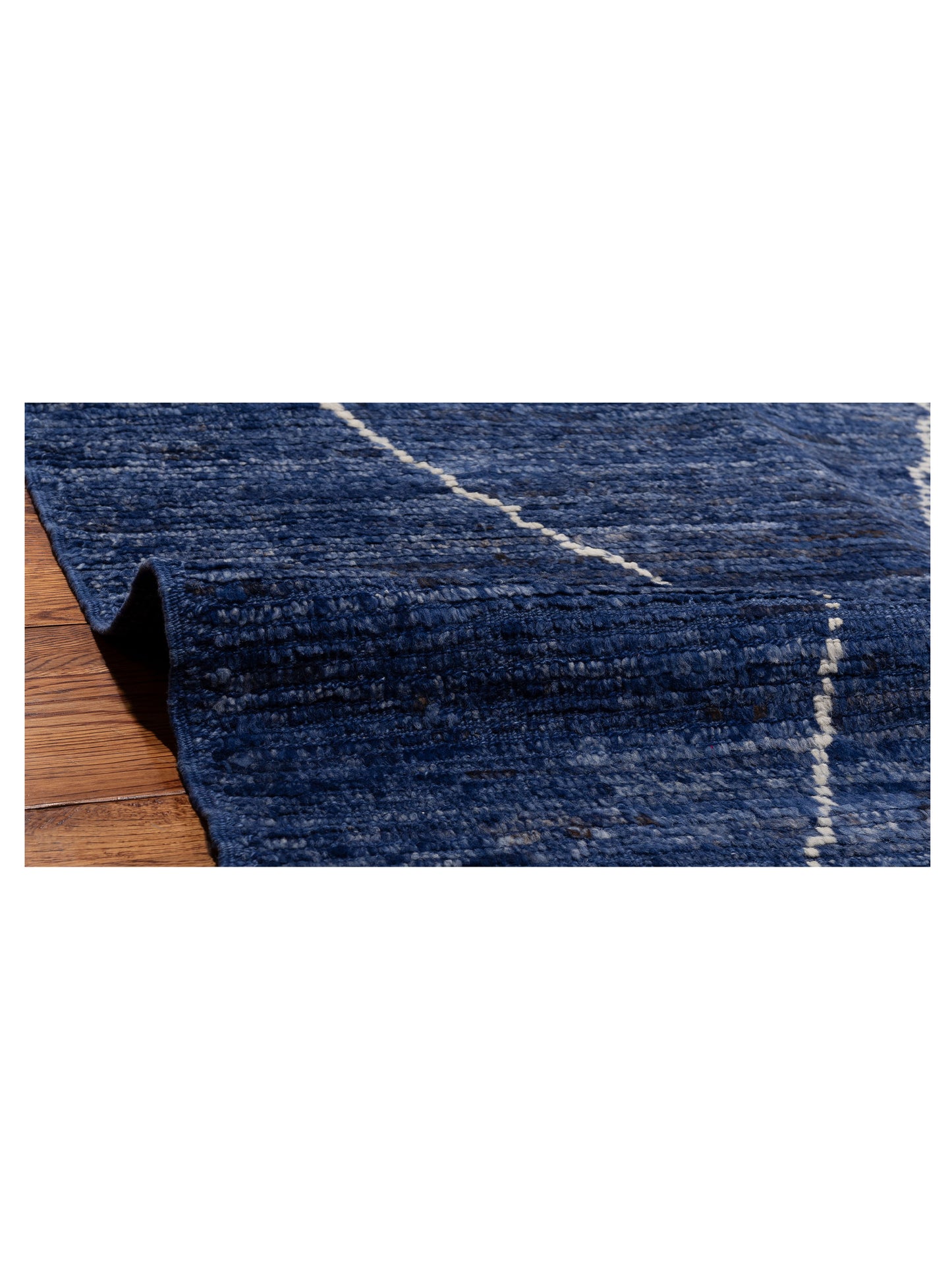 Baskra Indigo Ivory 12.4x16.8 Hand Knotted Rug