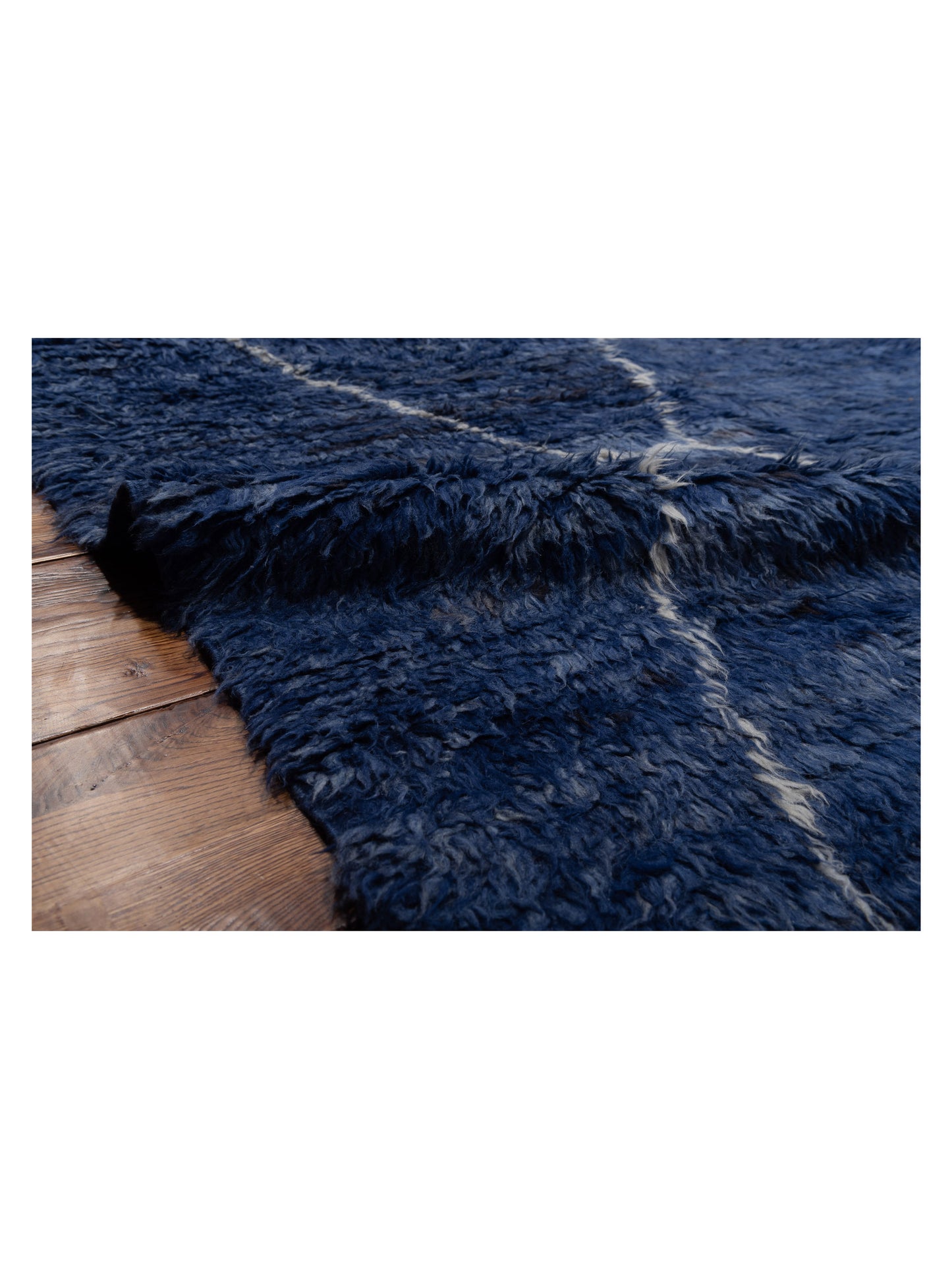 Baskra Indigo Ivory 12.4x16.8 Hand Knotted Rug