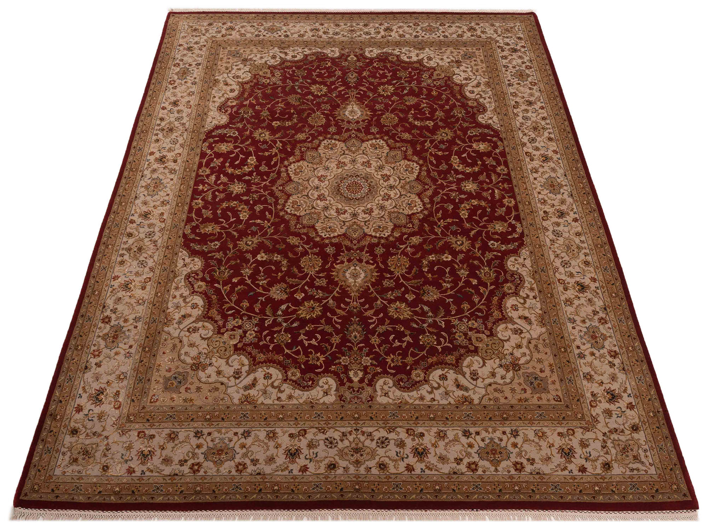 Javira Silk Red Ivory 9x11.11 Hand Knotted Rug