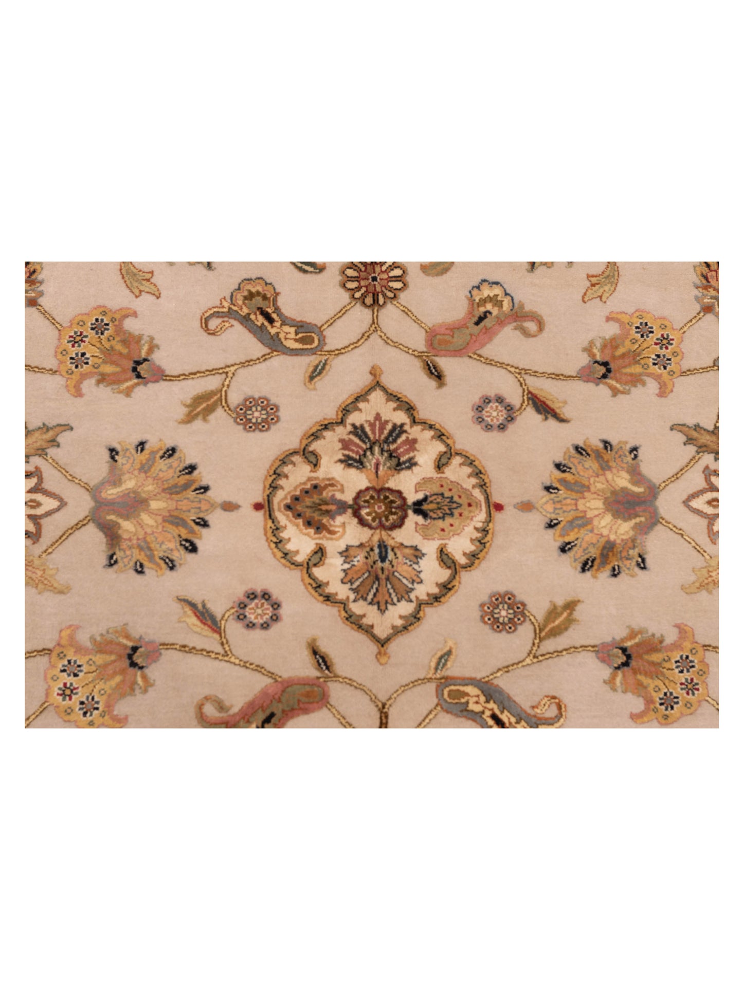 Javira Silk Ivory Red 6x9.3 Hand Knotted Rug