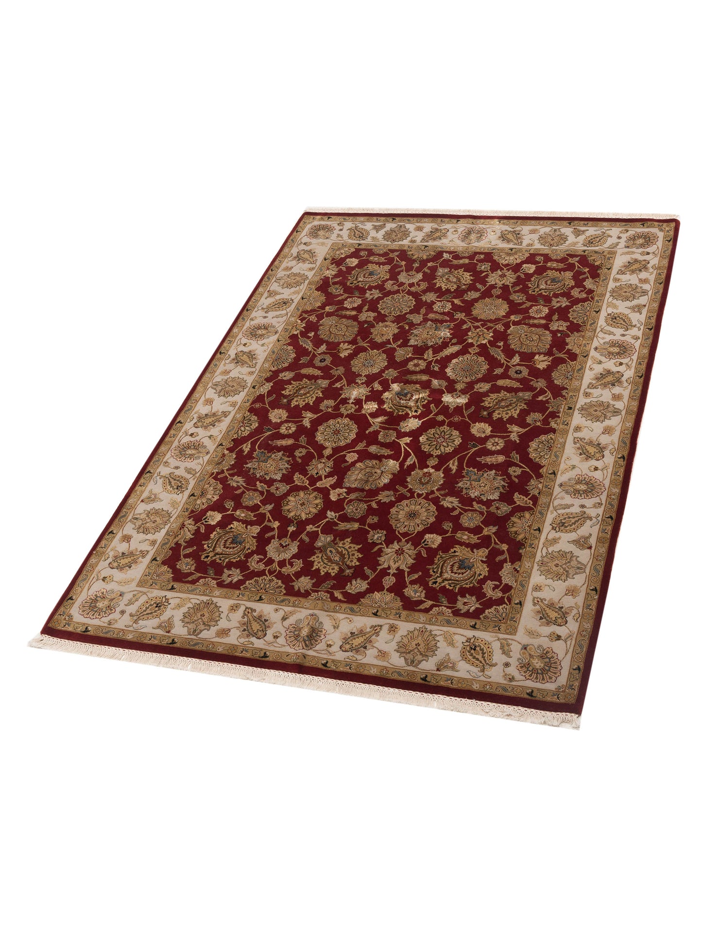 Javira Silk Red Ivory 6x8.10 Hand Knotted Rug