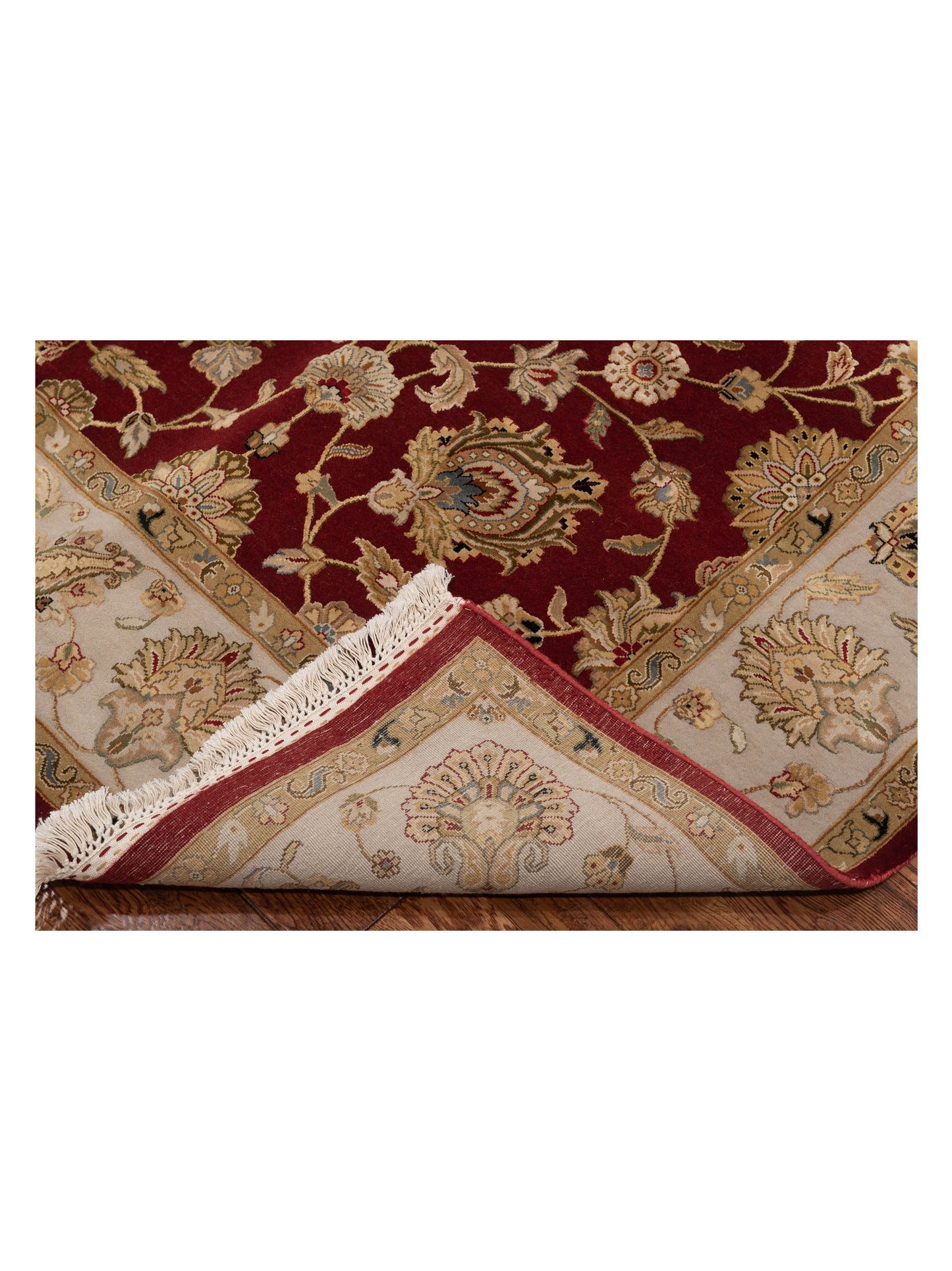 Javira Silk Red Ivory 6x8.10 Hand Knotted Rug