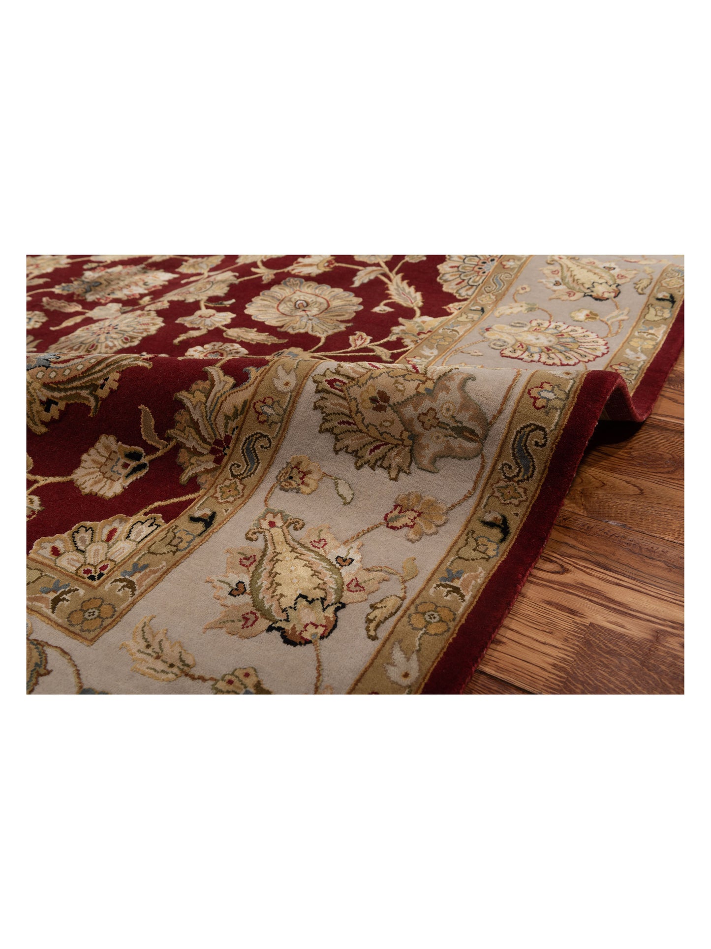 Javira Silk Red Ivory 6x8.10 Hand Knotted Rug