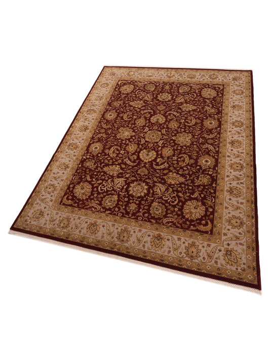 Javira Silk Red Ivory 9.1x12.2 Hand Knotted Rug