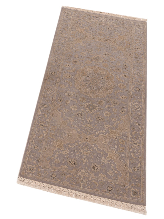 Javira Silk Gray 2.7x5.10 Hand Knotted Rug