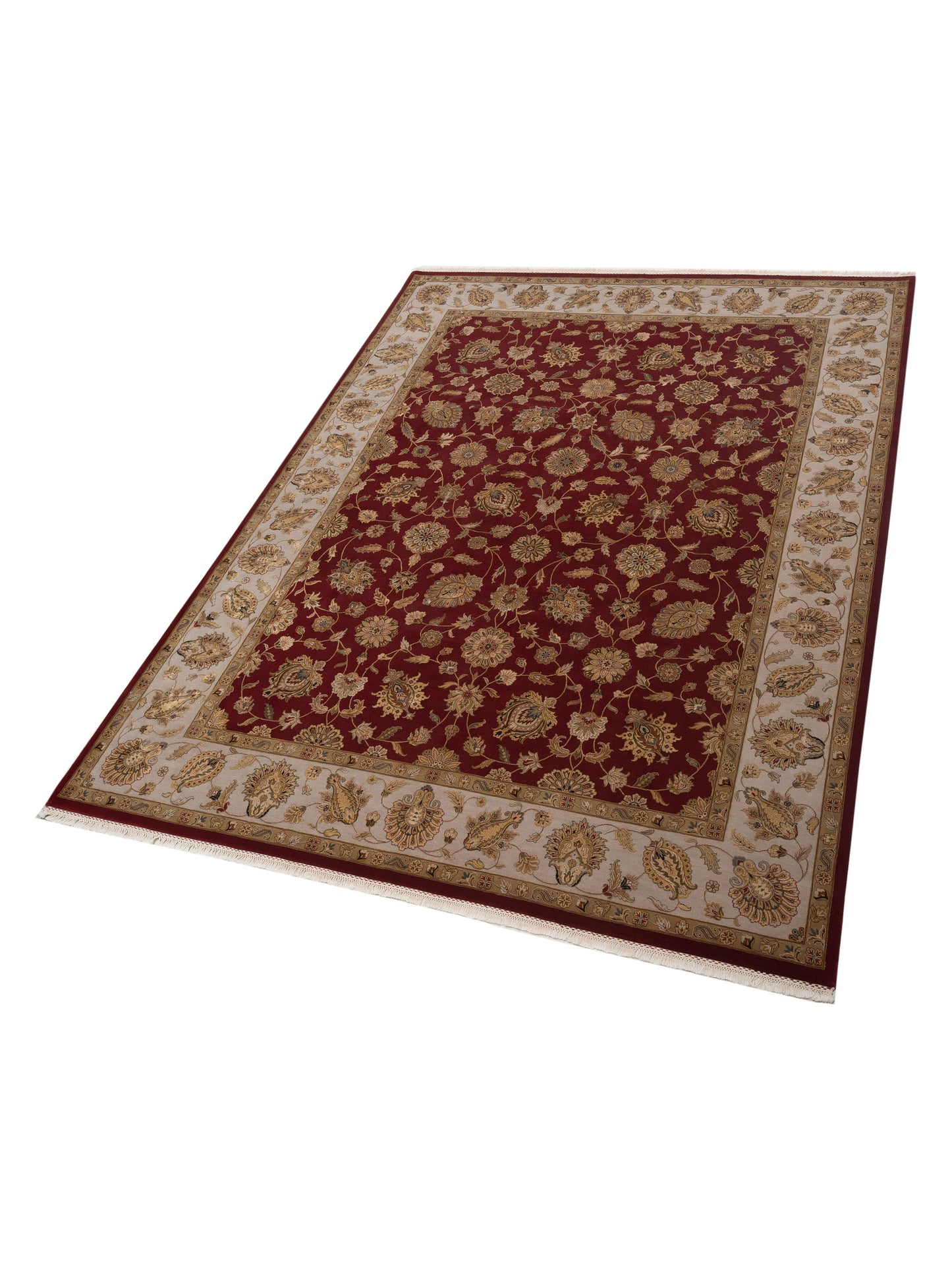 Javira Silk Red Beige 9.2x12.2 Hand Knotted Rug