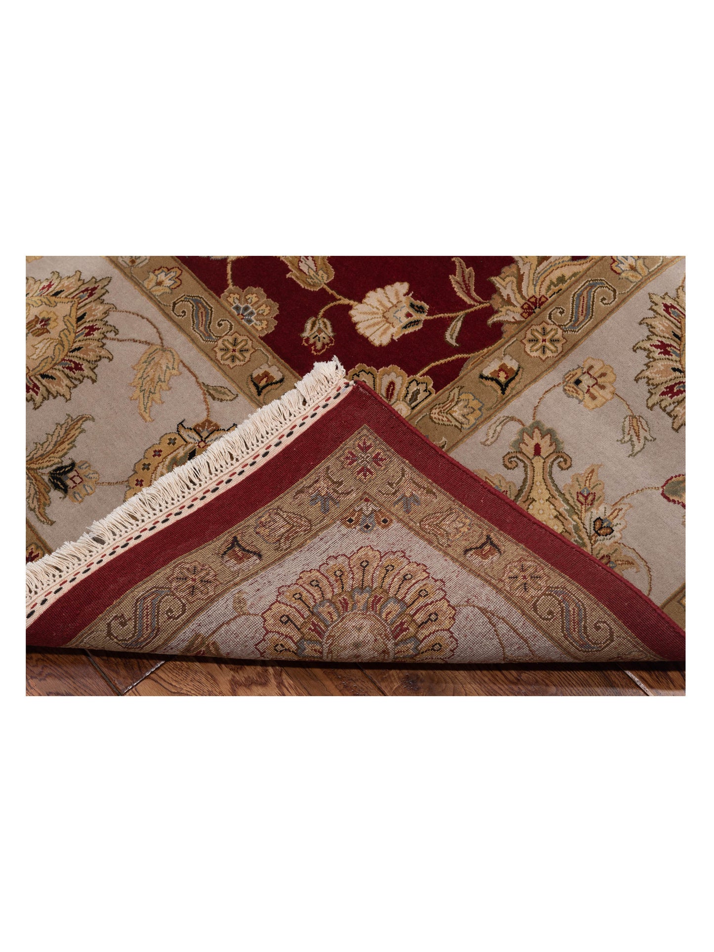 Javira Silk Red Beige 9.2x12.2 Hand Knotted Rug