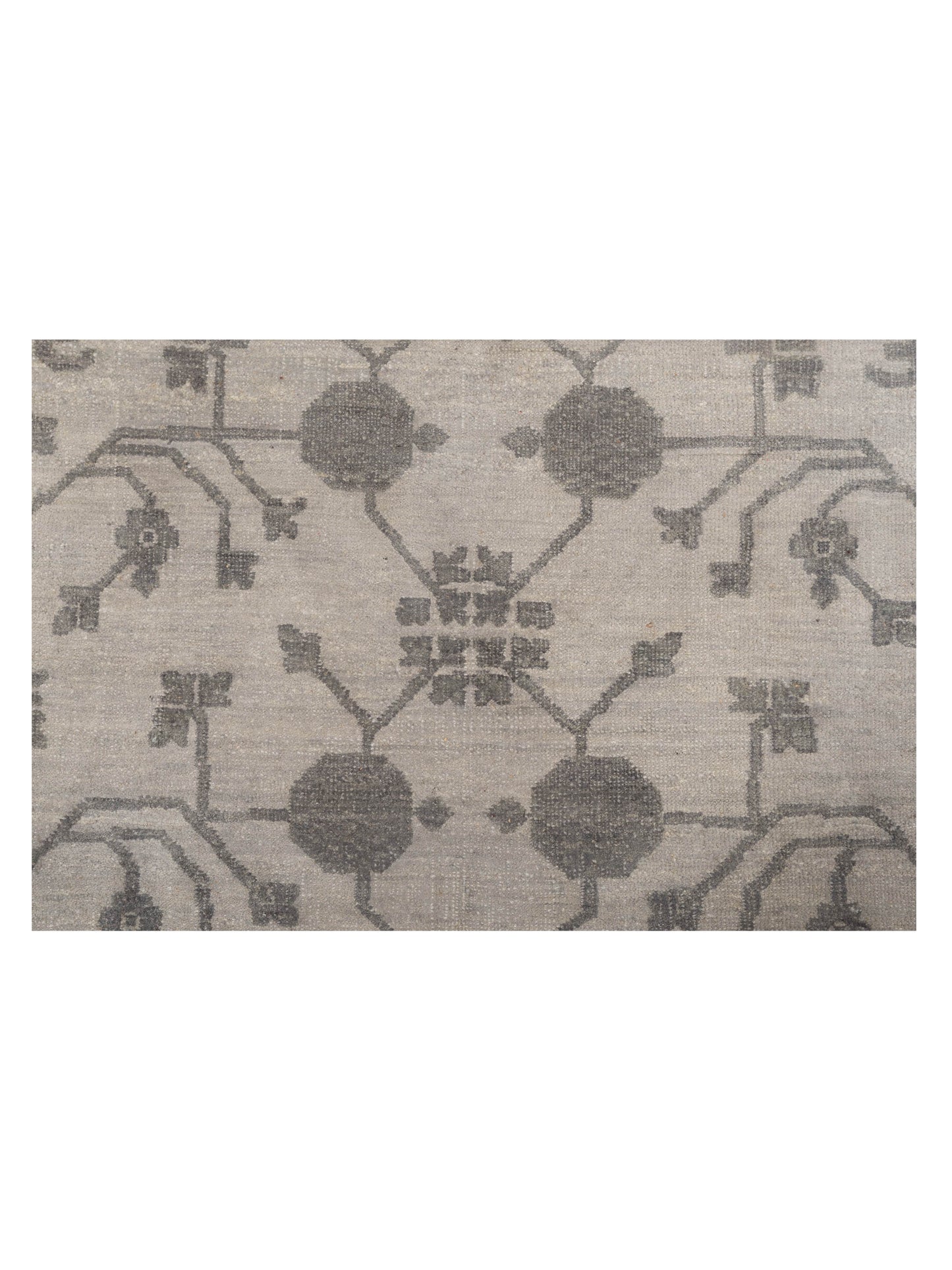 Knotra Ivory Gray 7.11x9.10 Hand Knotted Rug