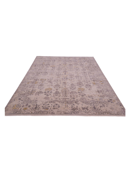 Silkara Silver Gray 8.11x11.8 Hand Knotted Rug