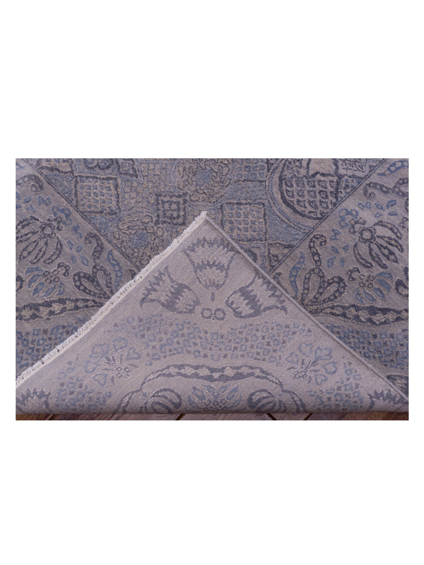 Silkara Gray Gray 9.1x12.3 Hand Knotted Rug