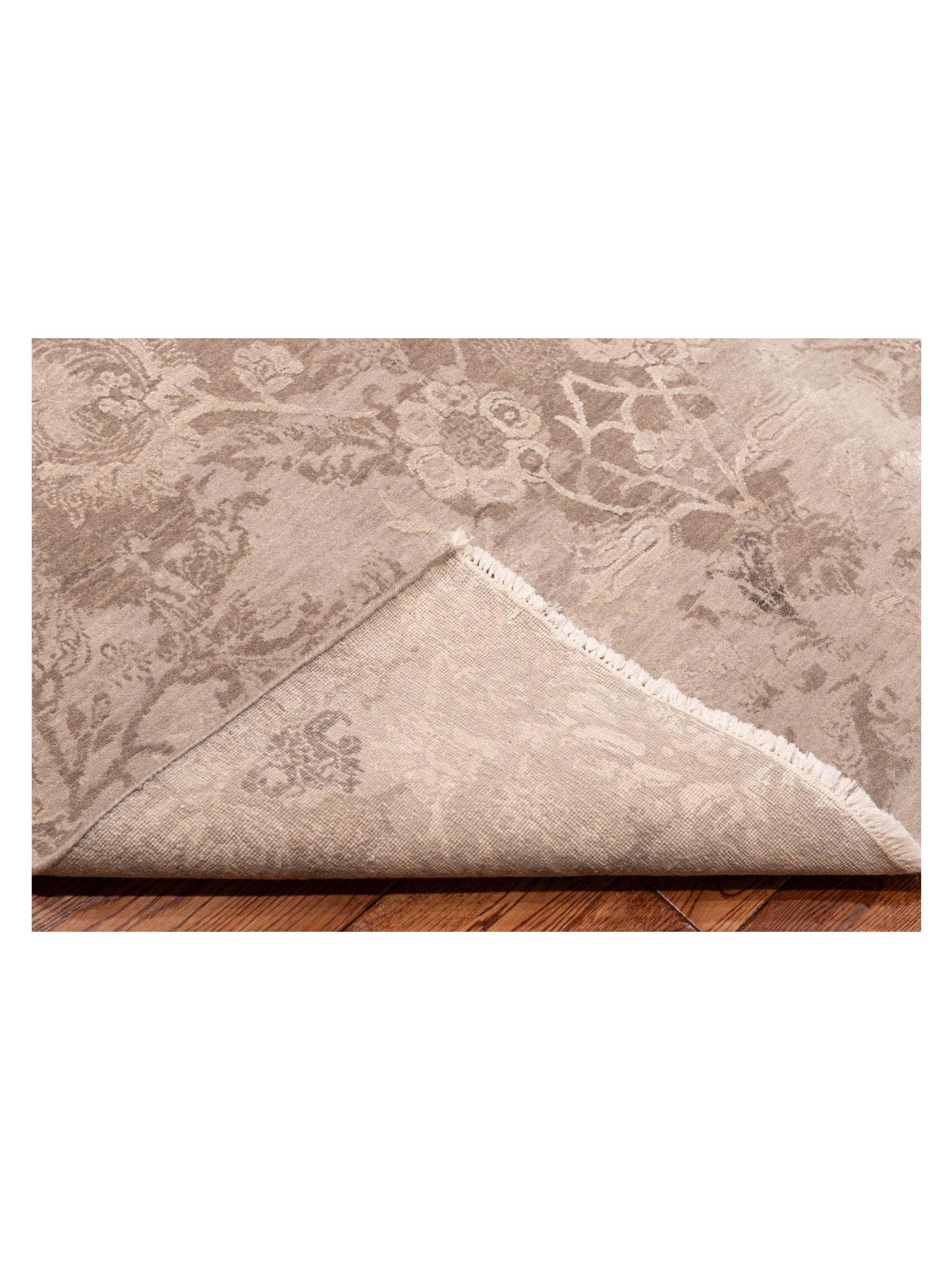 Silkara Gray Gray 9x12.2 Hand Knotted Rug